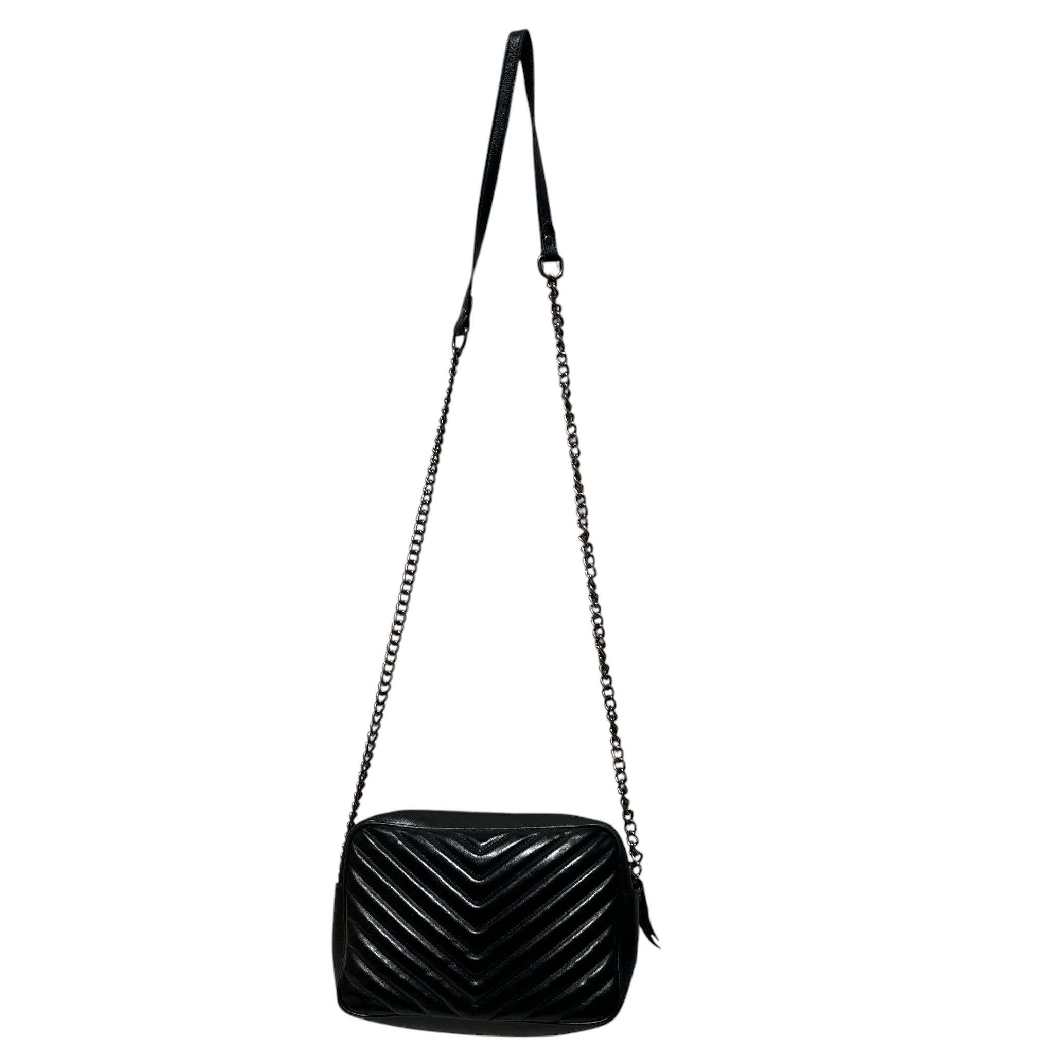 YVES SAINT LAURENT/Cross Body Bag/Leather/BLK/Quilted Leather Bag view 1