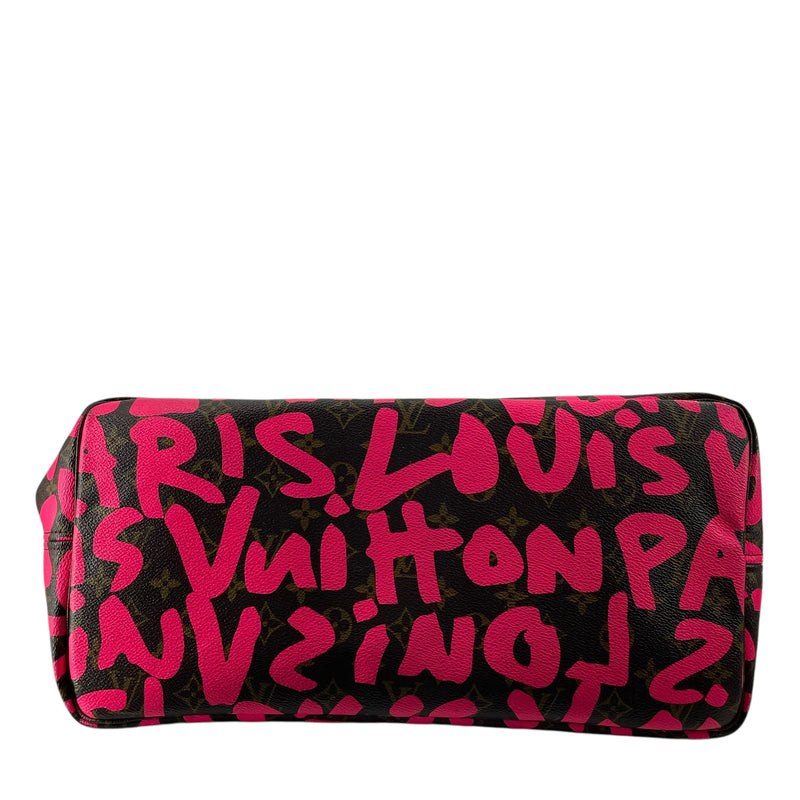 LOUIS VUITTON/Hand Bag/Monogram/Leather/PNK/NEVERFULL GRAFFITI MARC JACOB