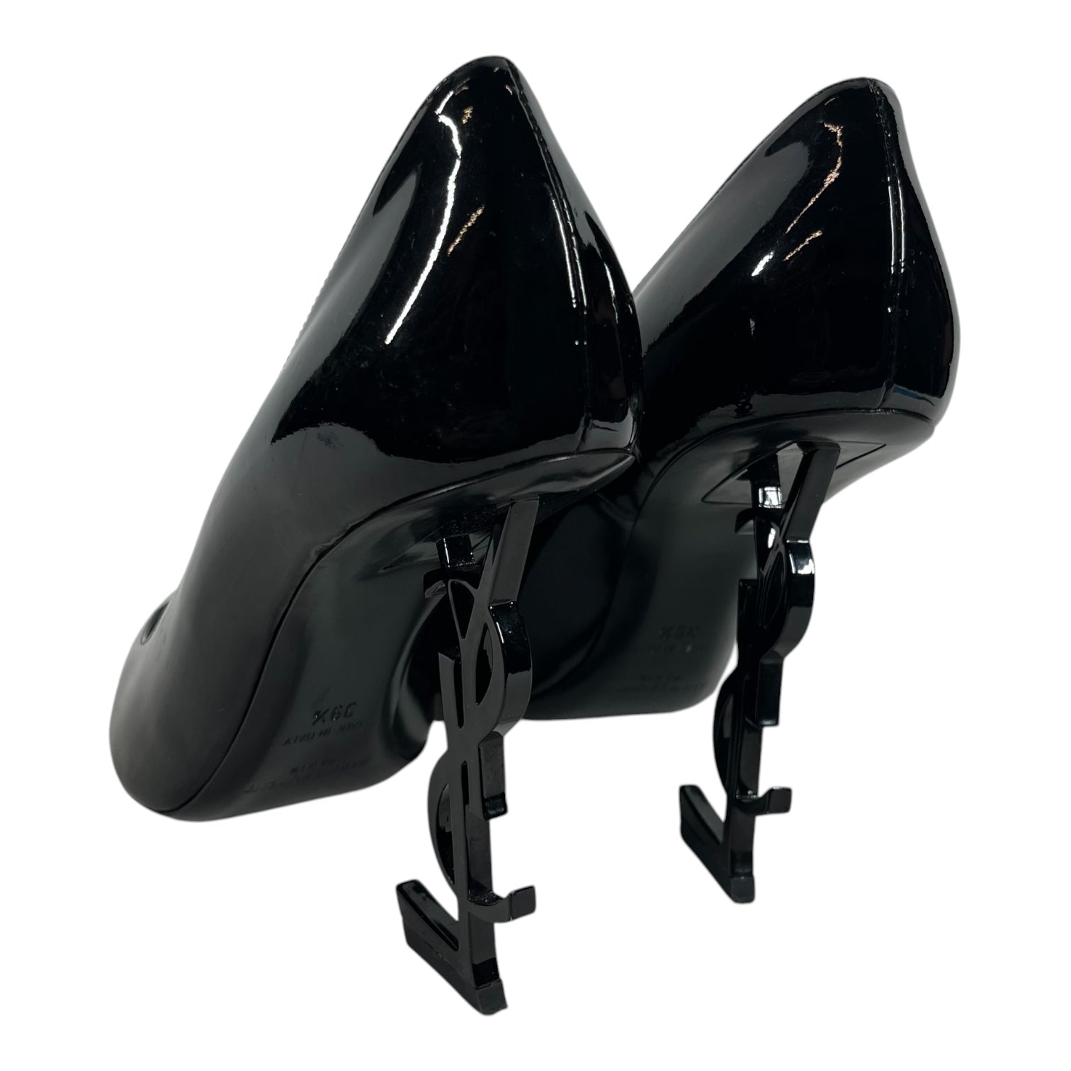 SAINT LAURENT/Heels/EU 39.5/Leather/BLK/BLACK YSL LOGO PUMP view 2