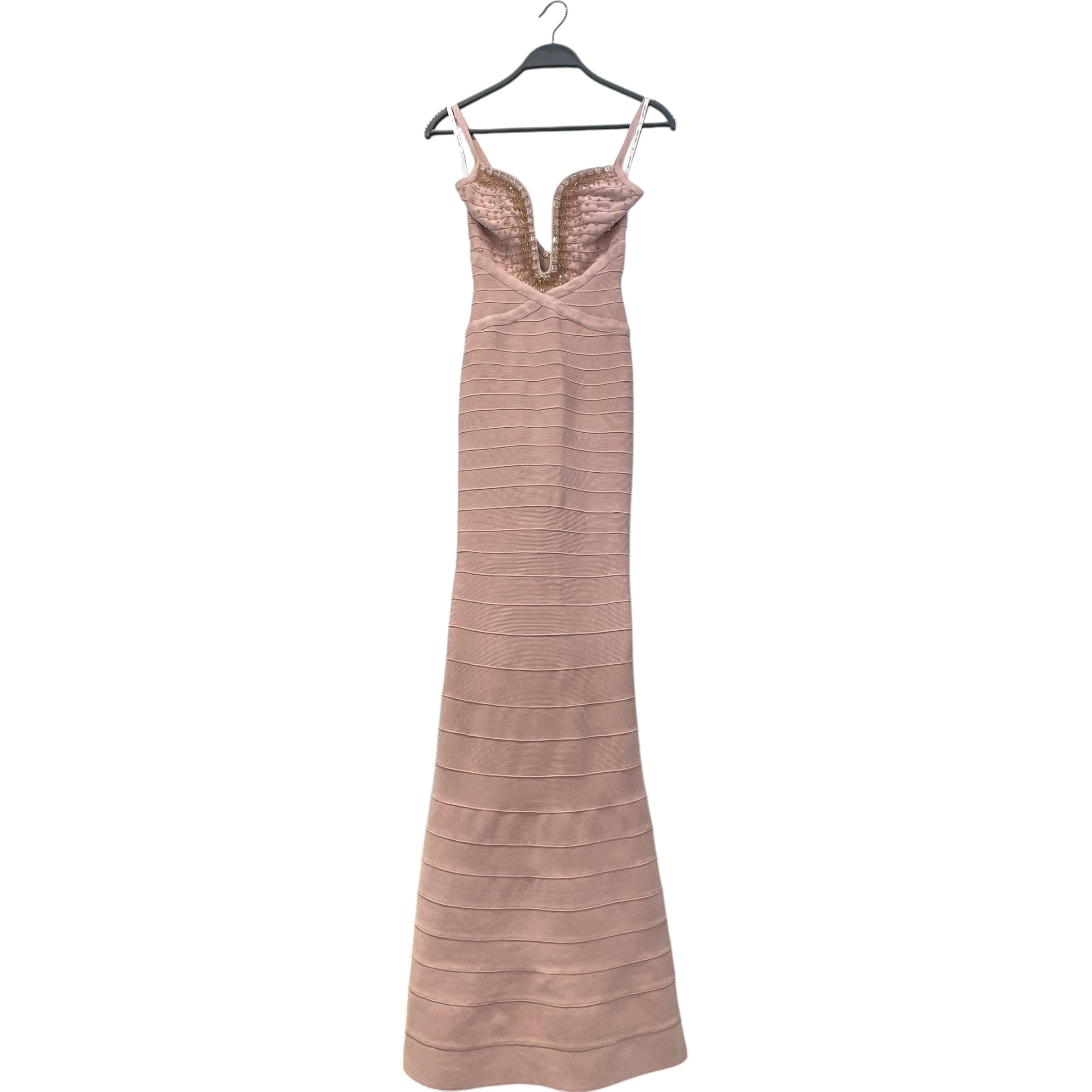 Herve Leger/SL Dress/XXS/Cotton/PNK/Jewel Cleavage view 1