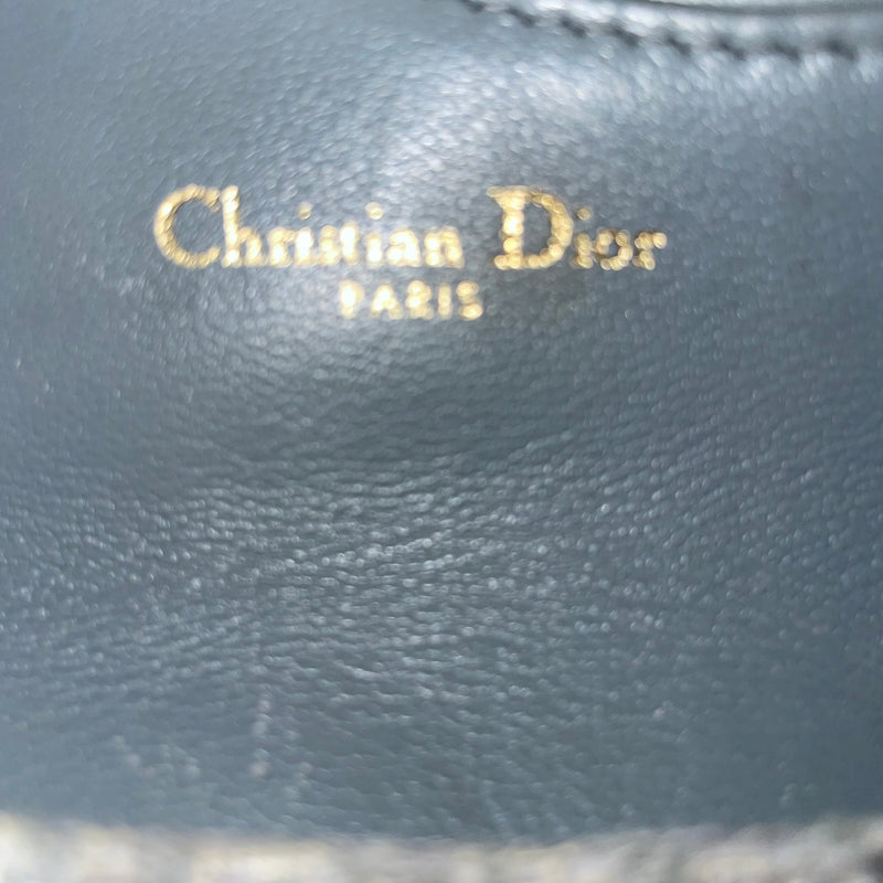 Christian Dior/Wallet/Monogram/Cotton/BLU/Saddle Cardholder