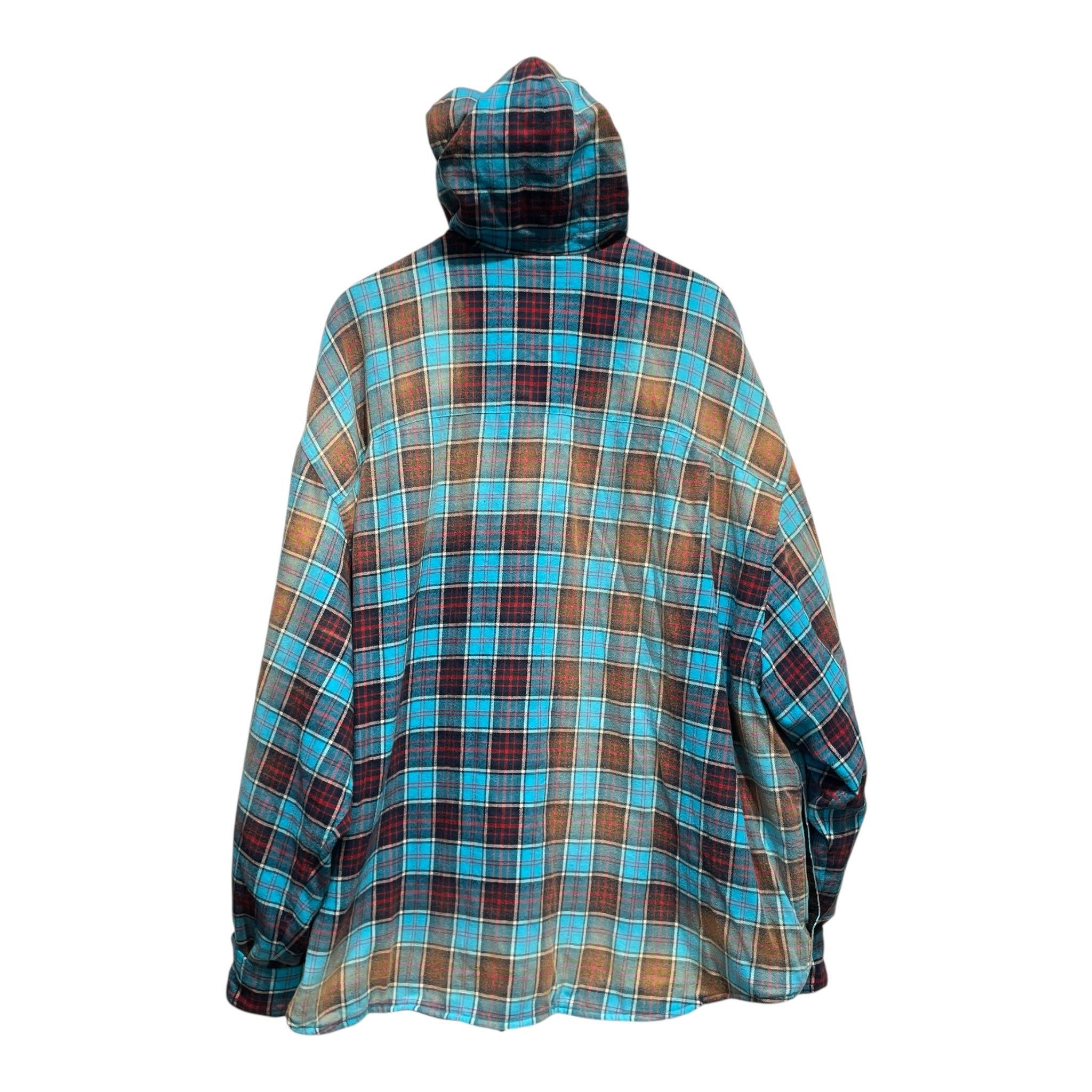 BALENCIAGA/Jacket/2/Cotton/BLU/Plaid/Hooded plaid view 2