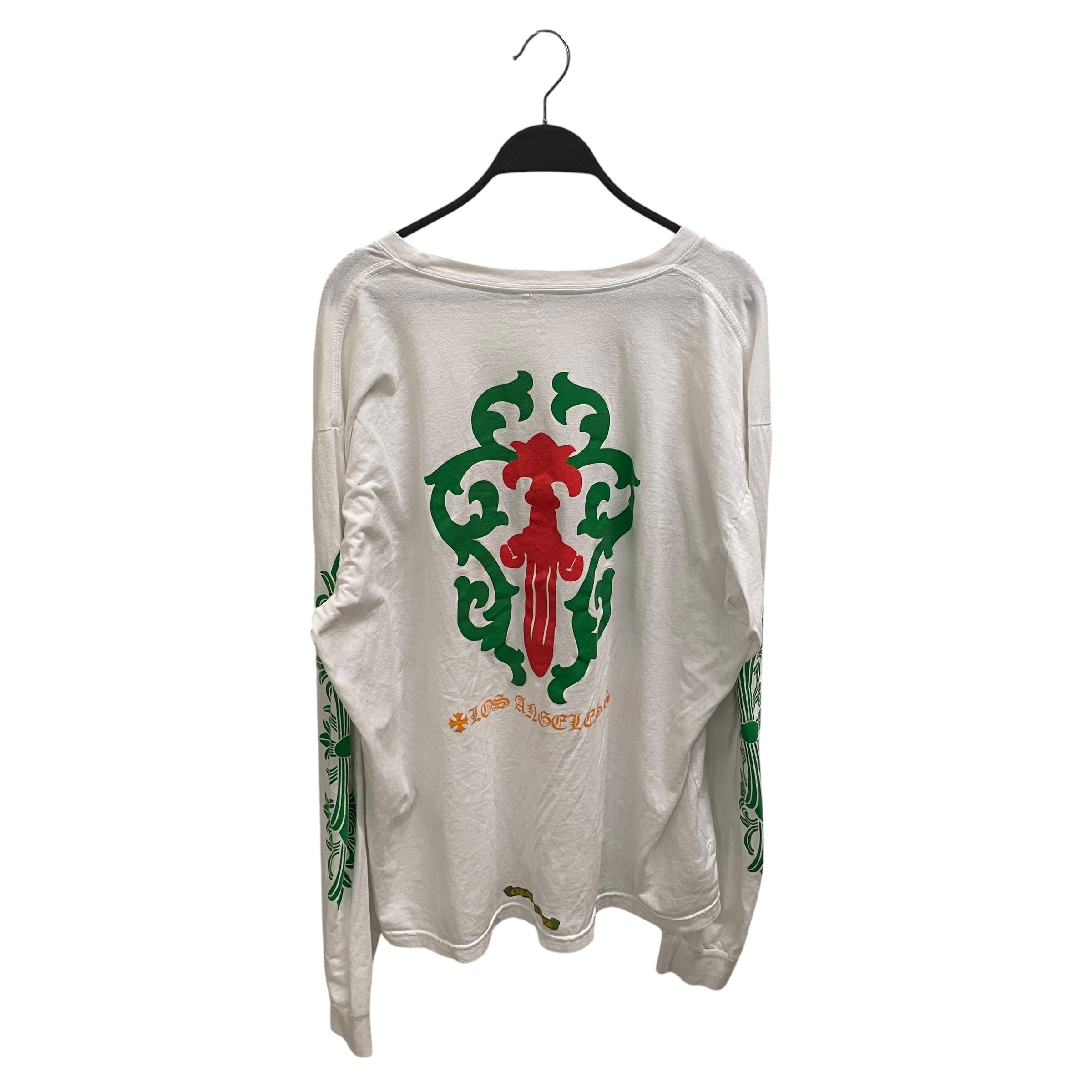 CHROME HEARTS/LS T-Shirt/XXL/Cotton/WHT/LOS ANGLES /RED/GRN/ORN view 2