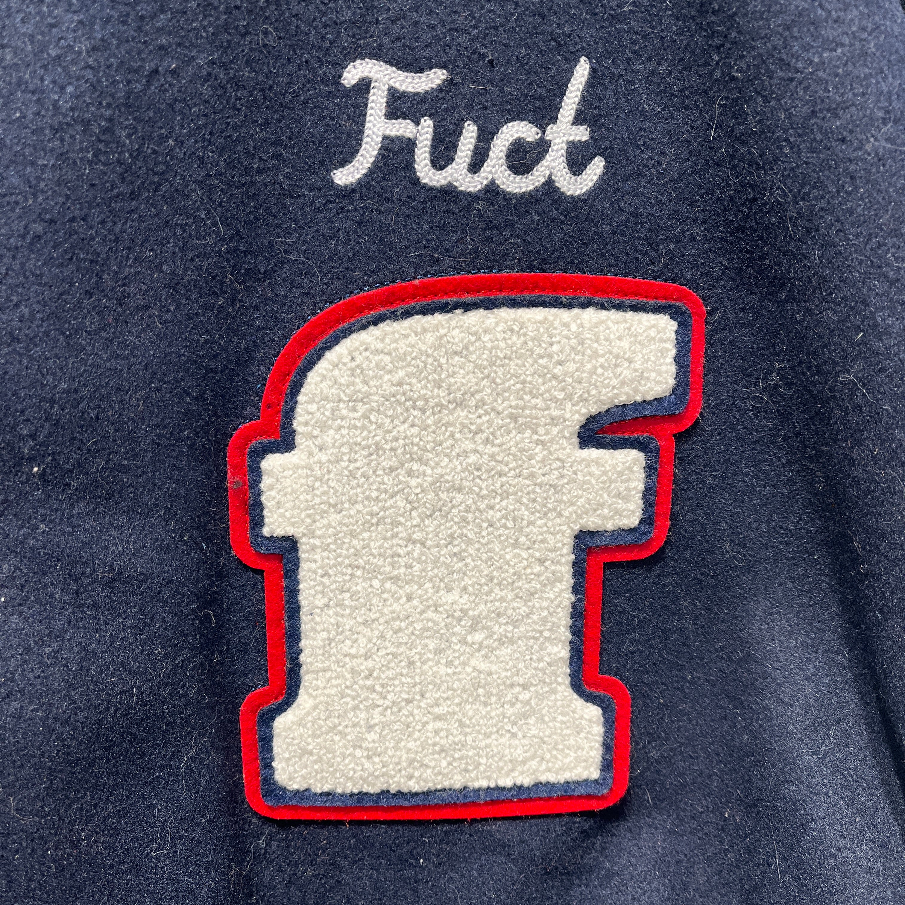 FUCT/Baseball Jkt/L/Wool/NVY/Graphic/Varsity Wool Letterman Jacket view 4