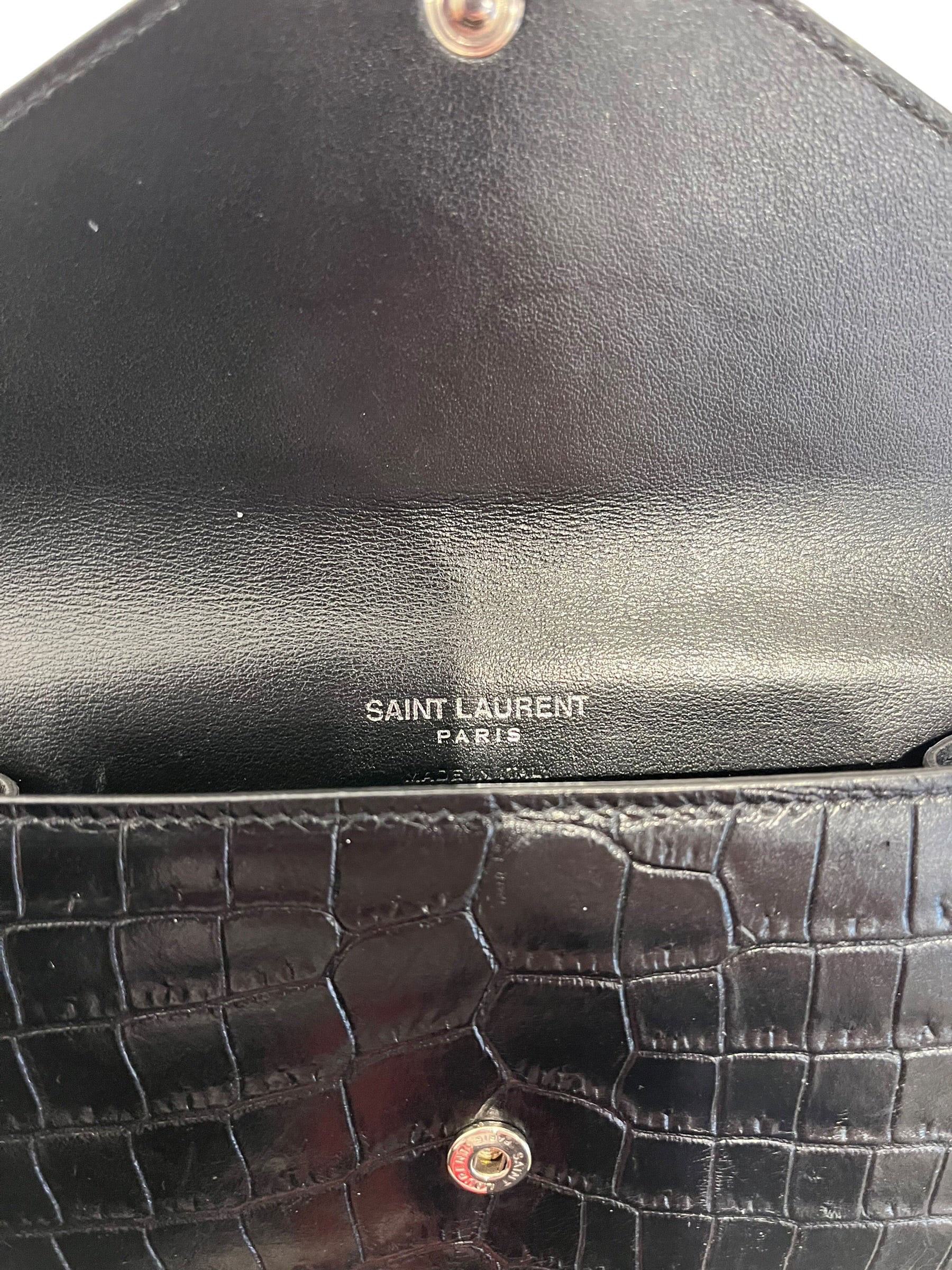 YVES SAINT LAURENT/Wallet/Leather/BLK/L's/Monogam Croc Skin view 4