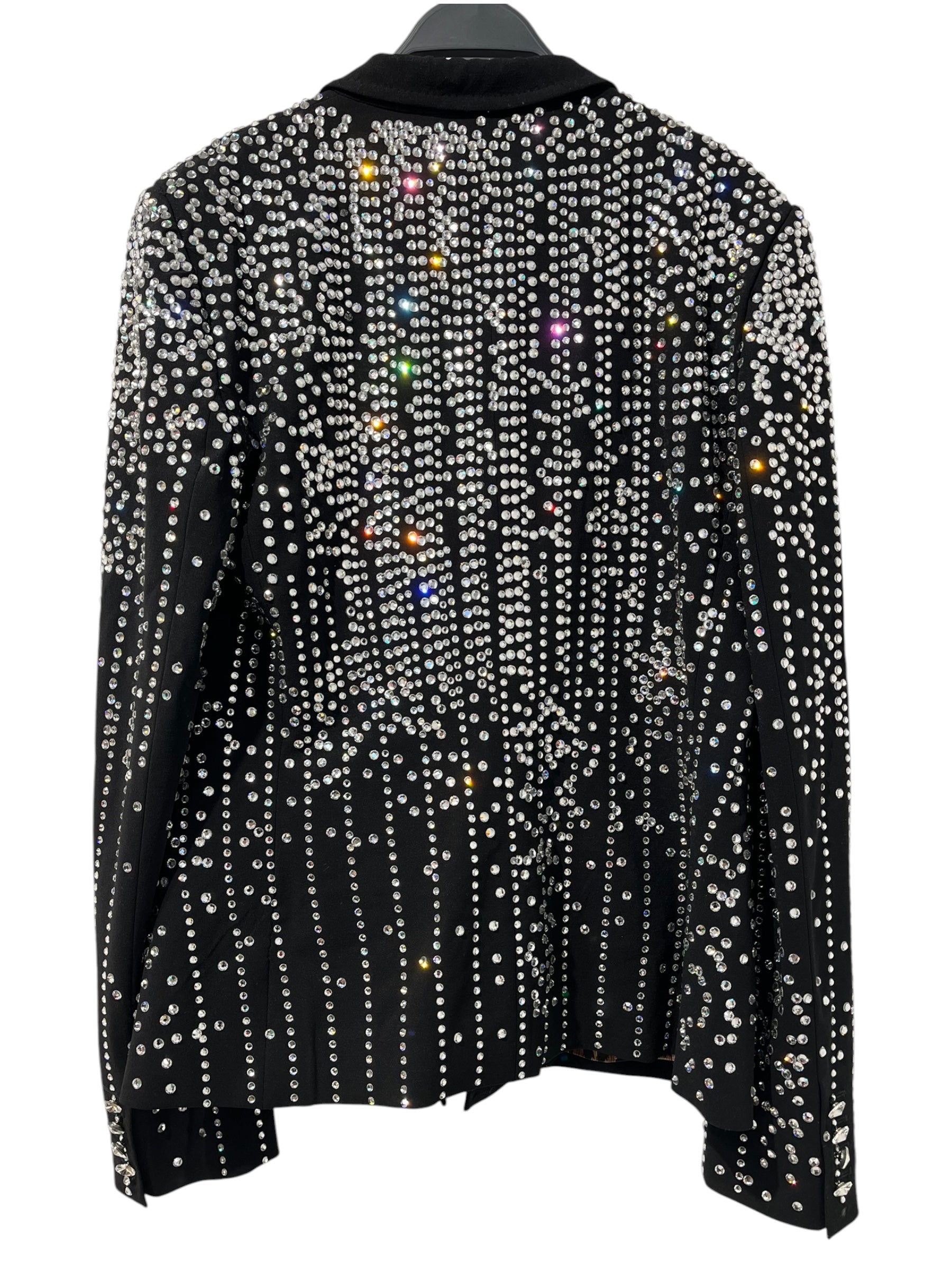 DOLCE&GABBANA/Jacket/48/Animal Pattern/Wool/BLK/Single Breasted/MISSY ELLIOT RHINESTONE BLAZER view 2
