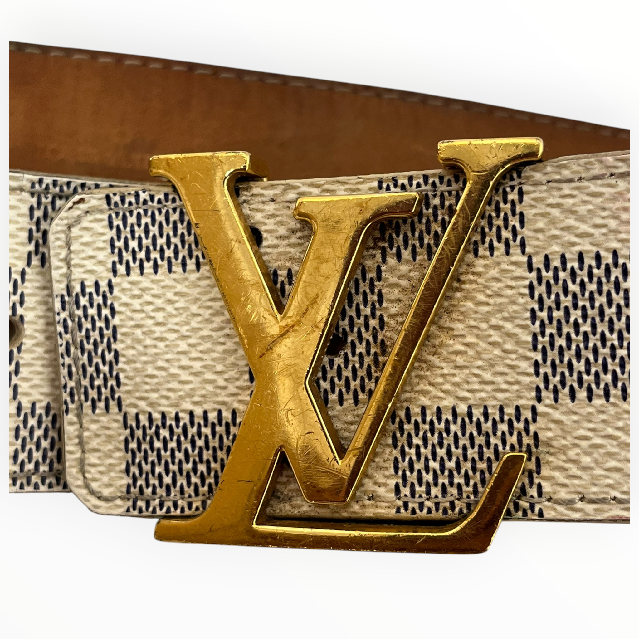 LOUIS VUITTON/Belt/All Over Print/Leather/CRM/M's/ view 3