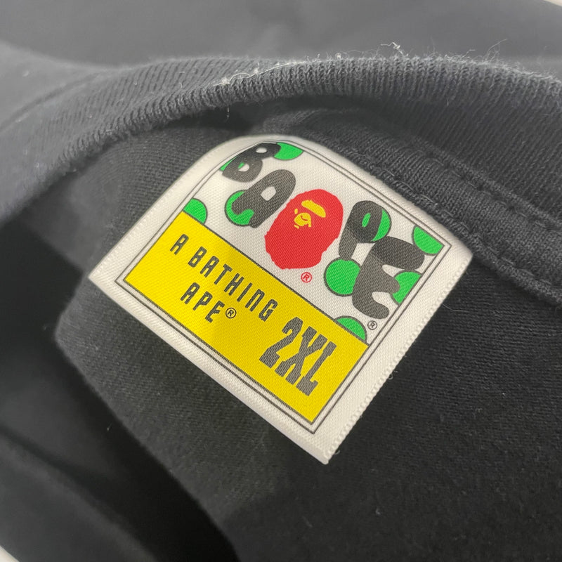 A BATHING APE/T-Shirt/XXL/Cotton/BLK/Graphic/A BATHING APE HOODED  MILO TEE