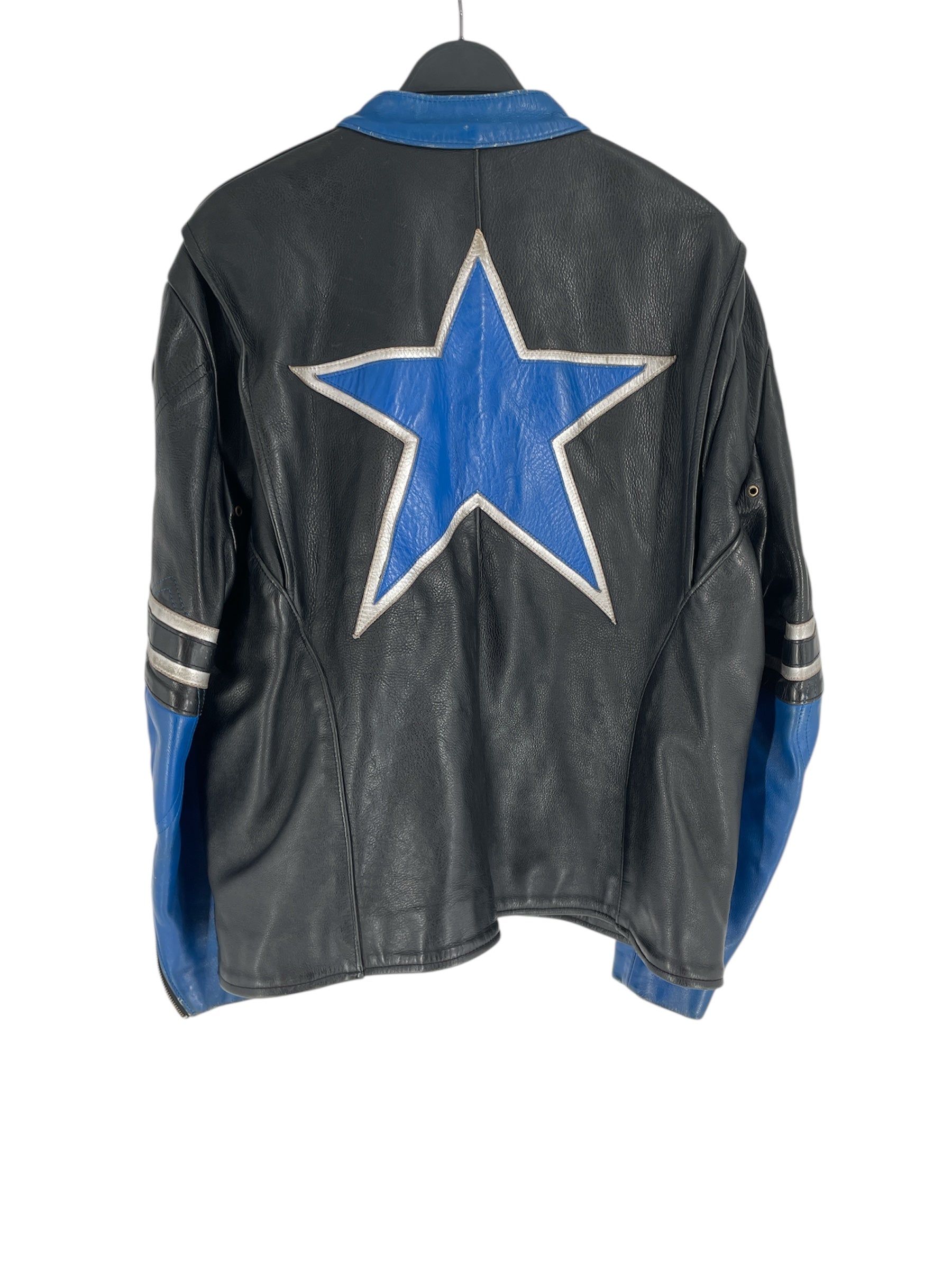 VANSON/Leather Jkt/56/Leather/BLK/Graphic/BLUE STAR AND PATCHES view 2