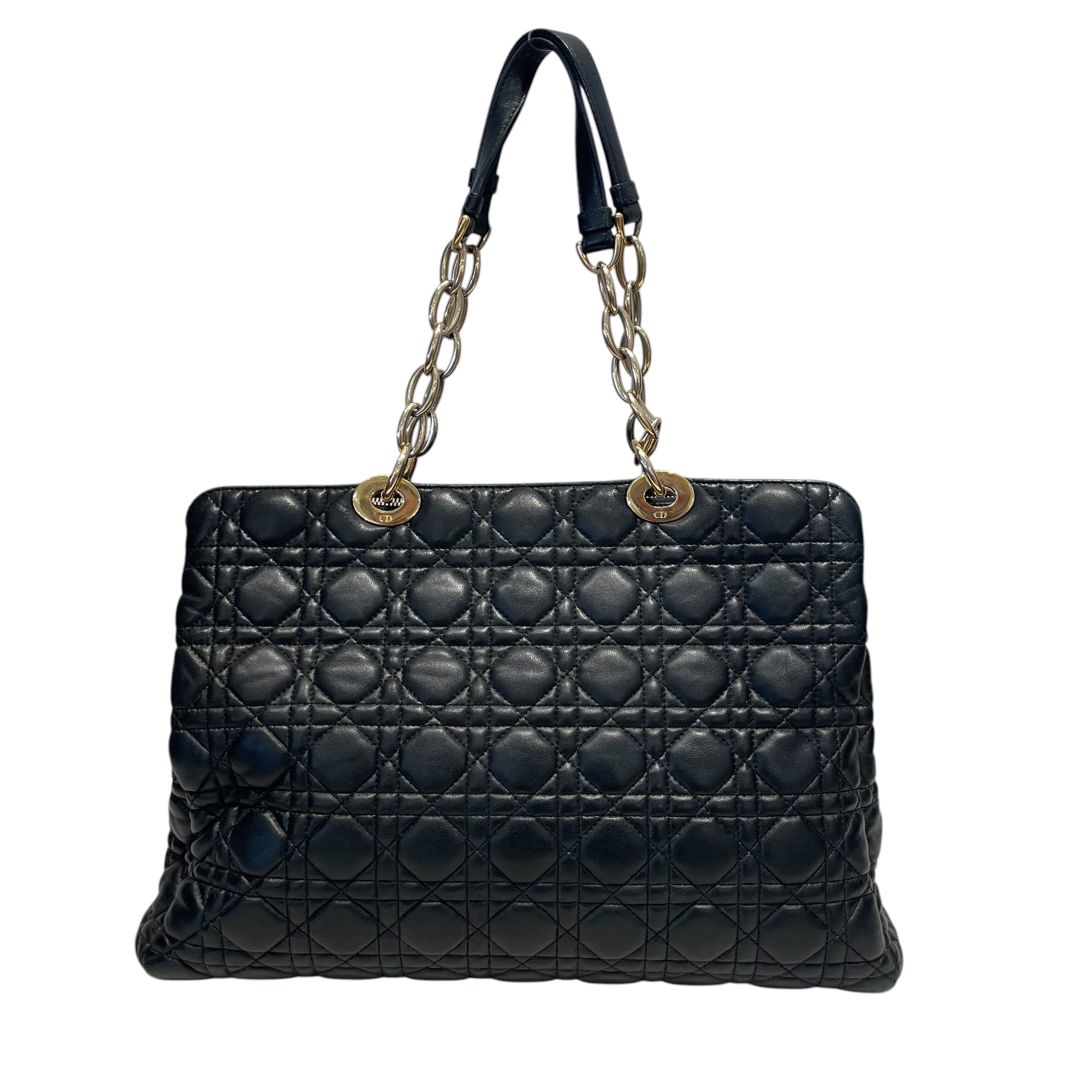 Christian Dior/Tote Bag/Leather/BLK/Soft Shopping view 2