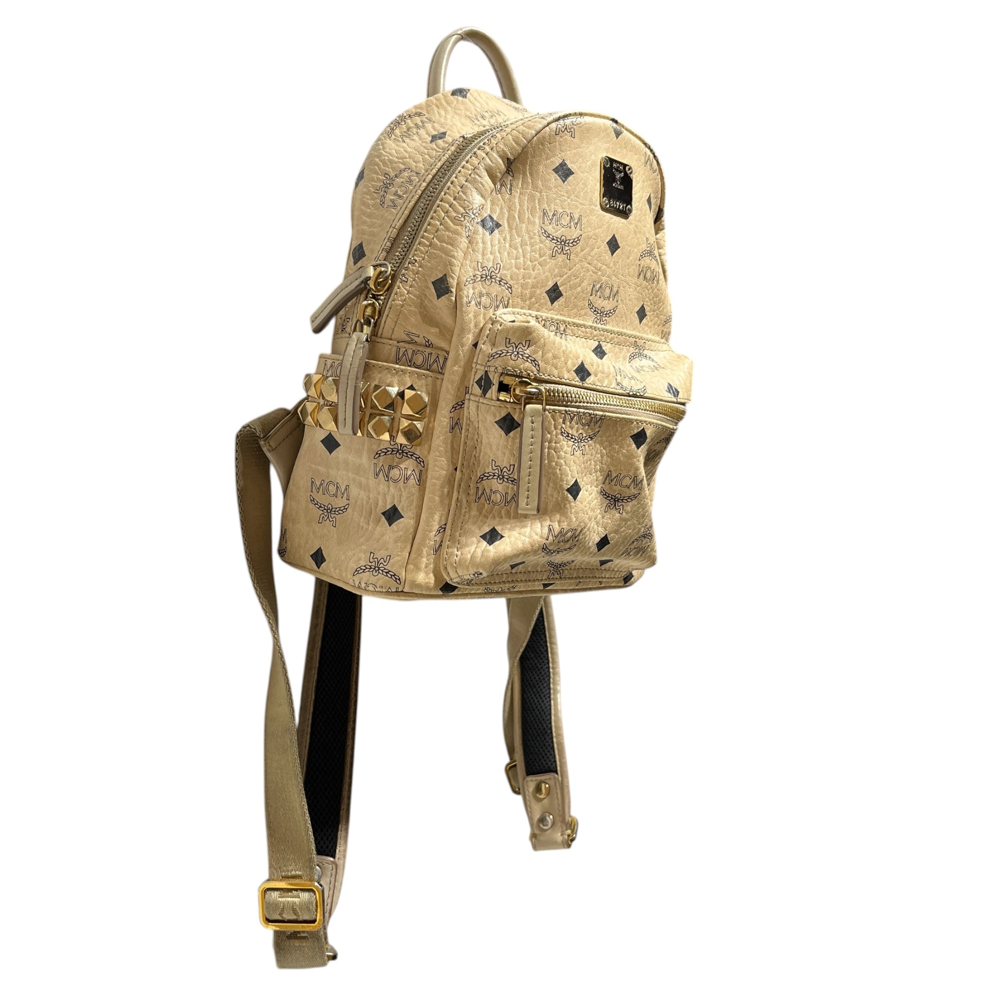 MCM/Backpack/Monogram/Leather/BEG/MINI STUDDED view 2