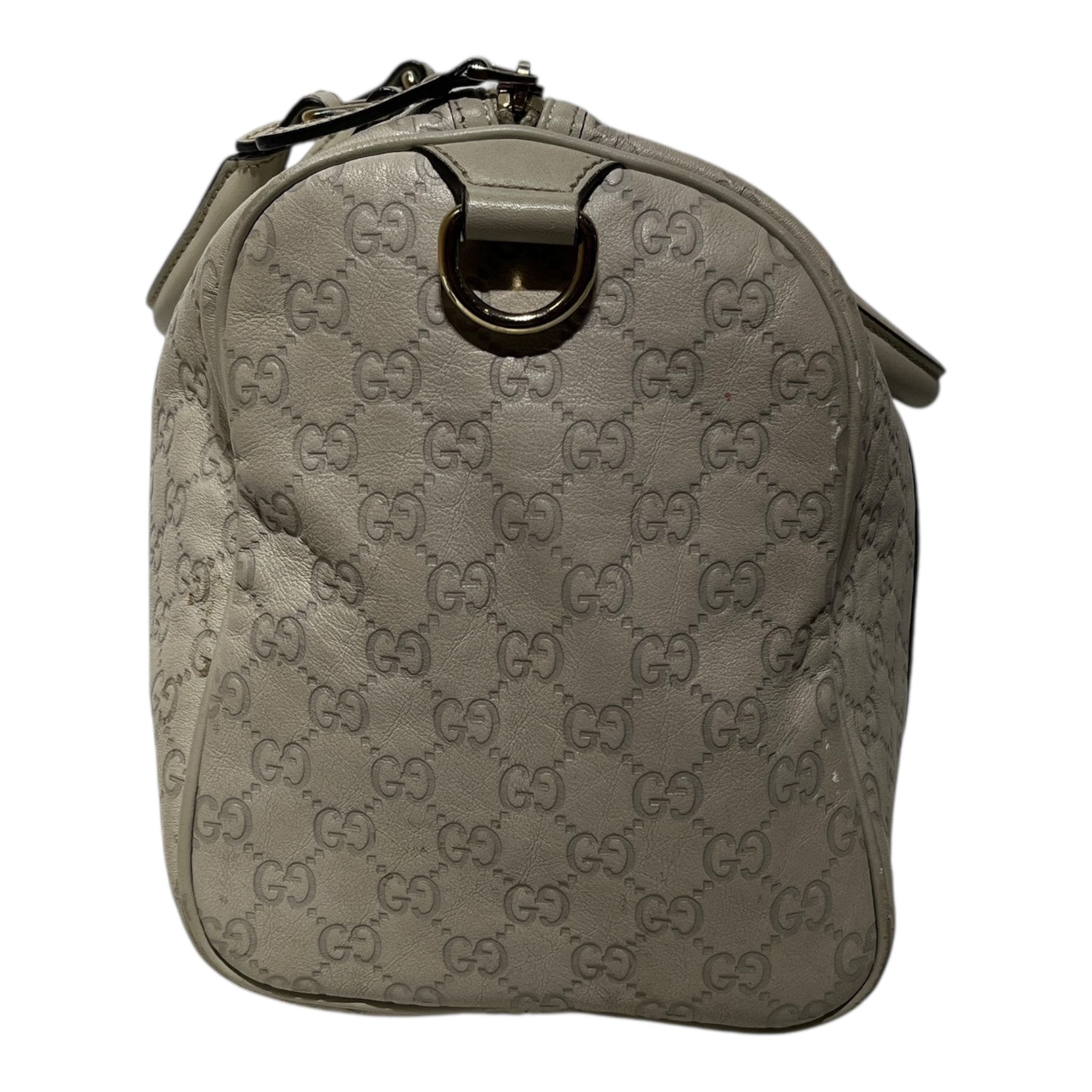 GUCCI/Boston Bag/Monogram/Leather/CRM/GG Guccissima Marmont Boston view 3