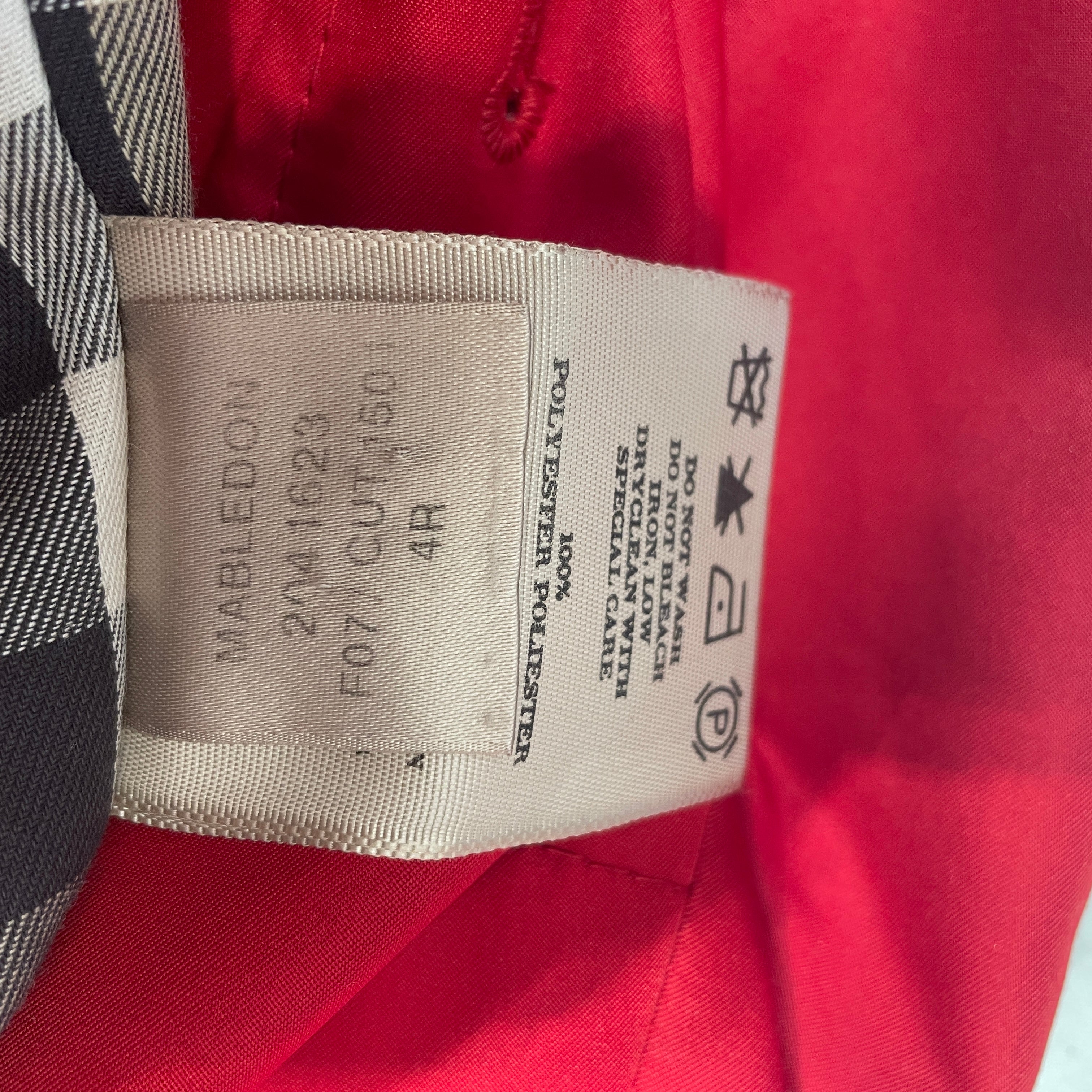 BURBERRY LONDON/Trench Coat/Nylon/RED/BLACK BUTTONS view 6