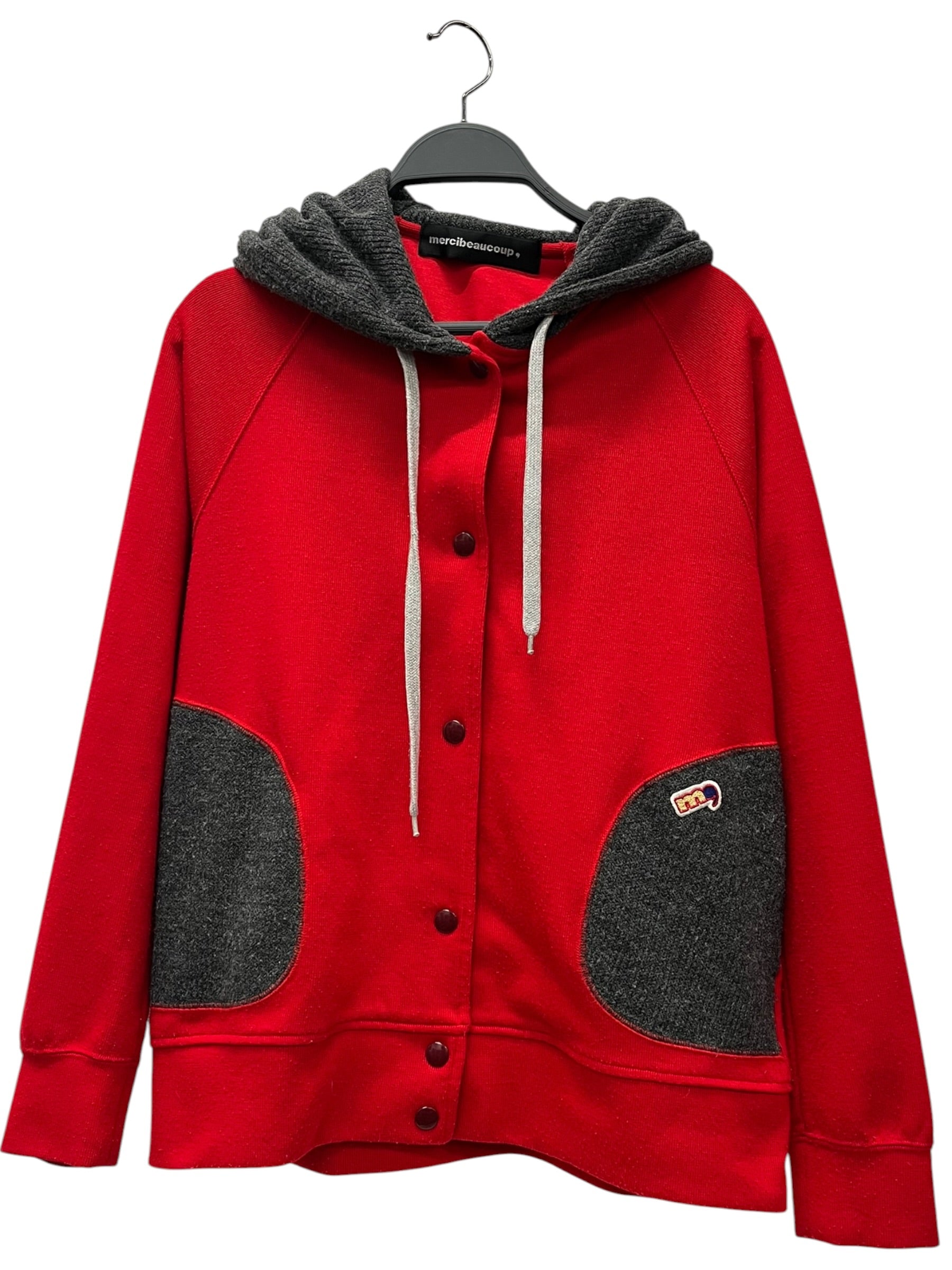 mercibeaucoup，/Hoodie/1/Cotton/RED/EARS ON HOOD view 1