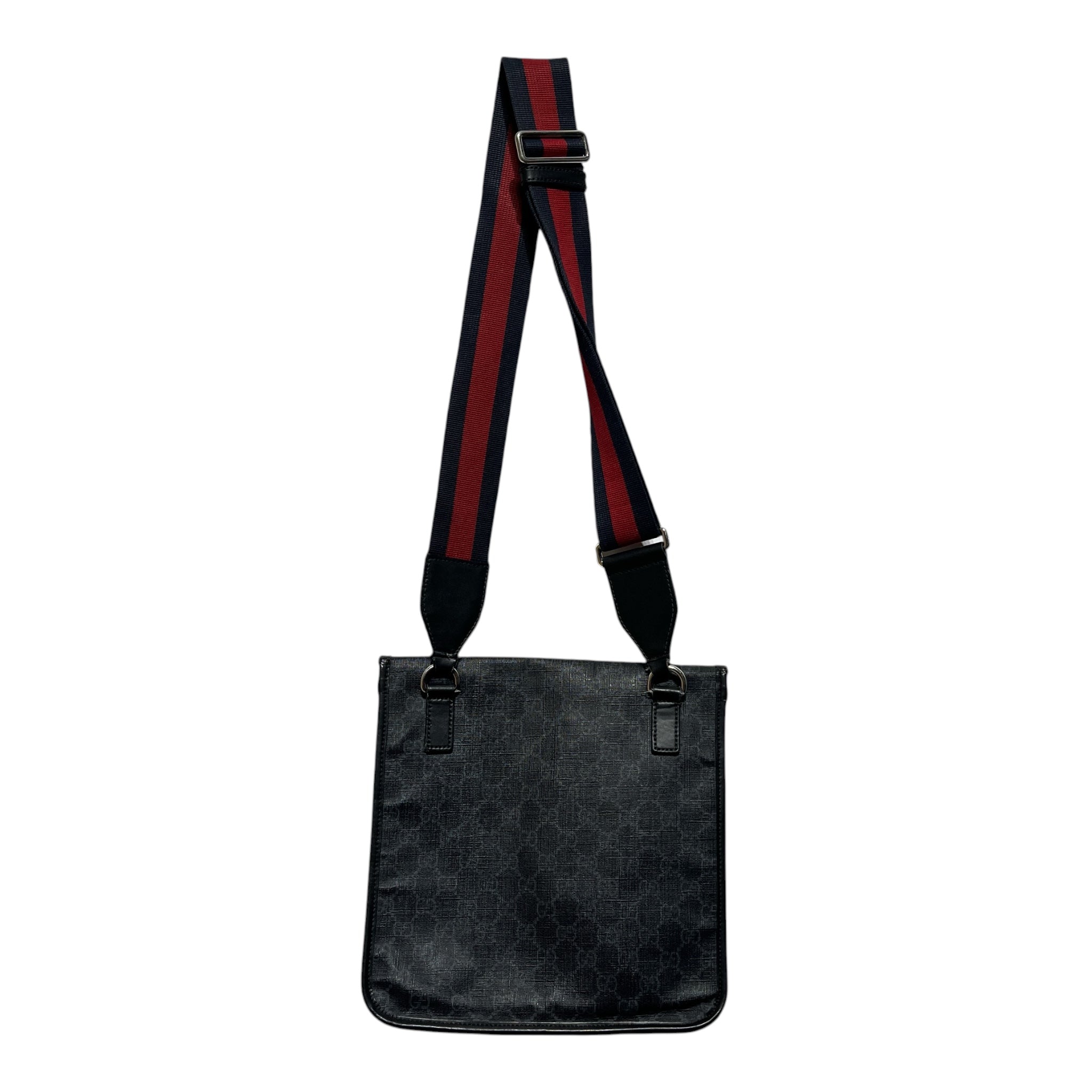 GUCCI/Cross Body Bag/Monogram/Leather/BLK/gg supreme cross body view 2