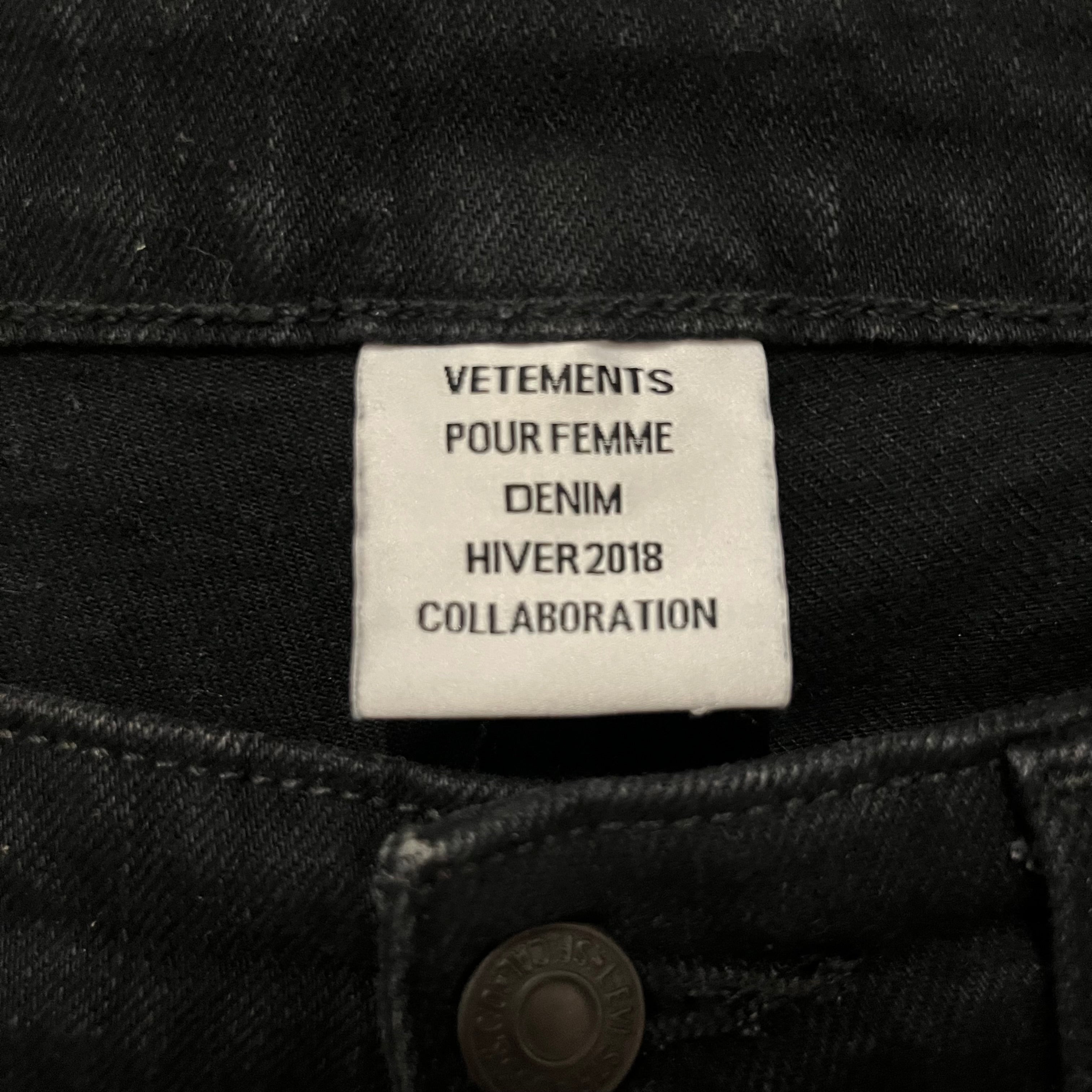 VETEMENTS/Levi's/Skinny Pants/S/Cotton/BLK/2017 reworked view 5
