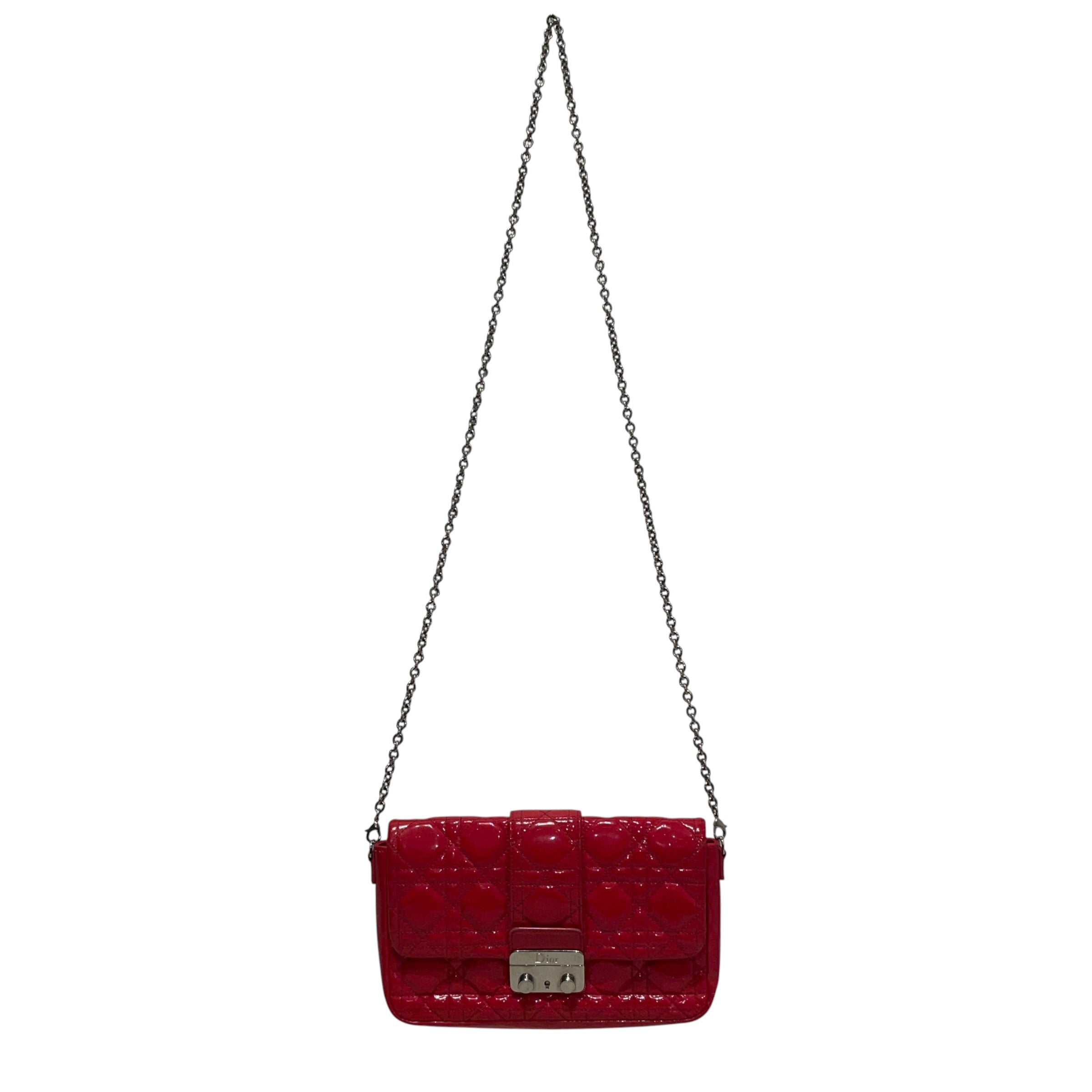 Christian Dior/Cross Body Bag/Leather/RED/Patent Cannage New Lock view 1