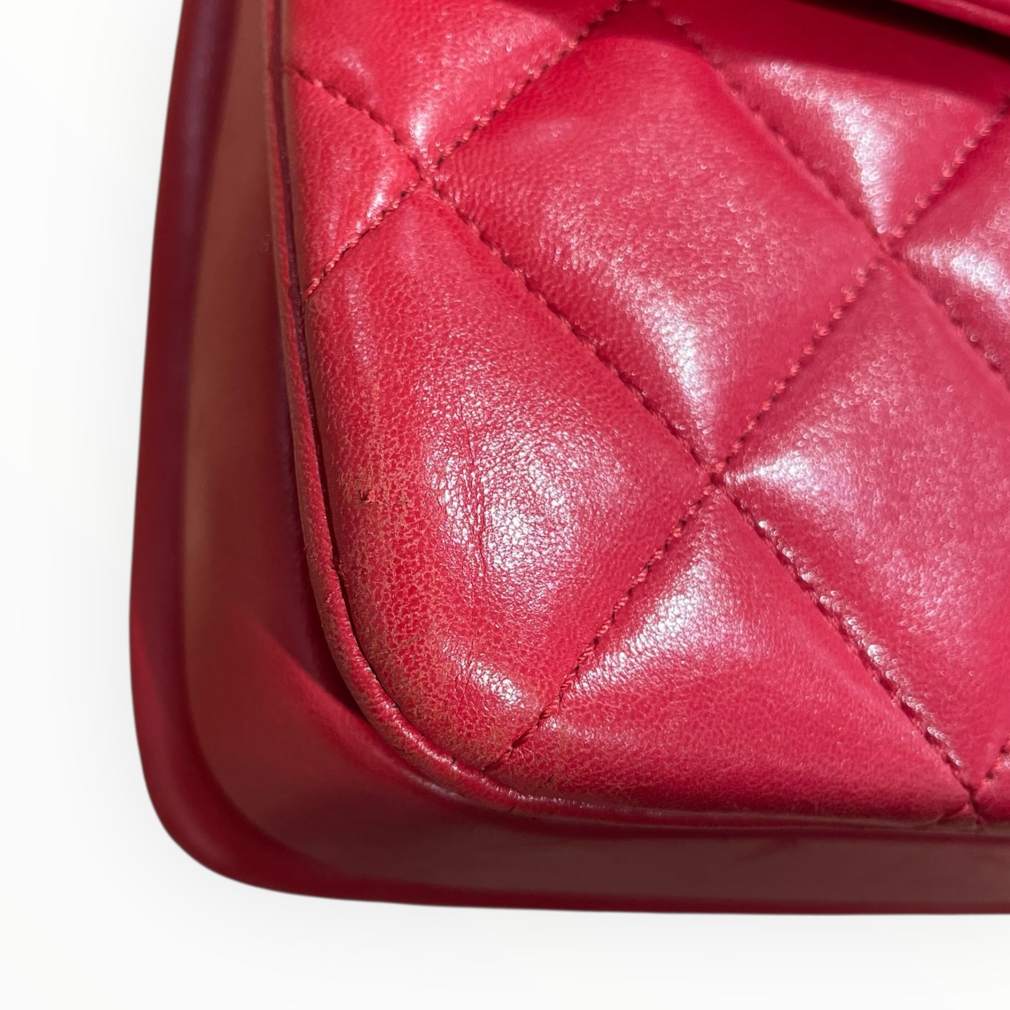 CHANEL/Cross Body Bag/Leather/RED/Gold hardware, Braided strap view 10