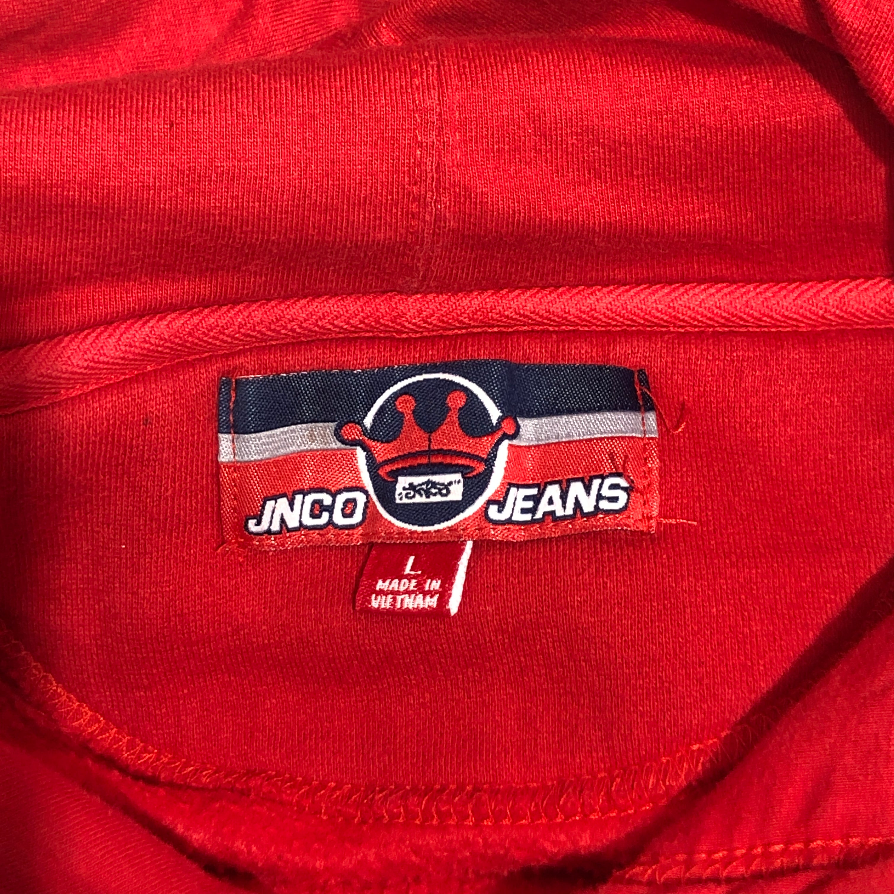 JNCO/Hoodie/L/Cotton/RED/EMBROIDERED CHEST LOGO view 3