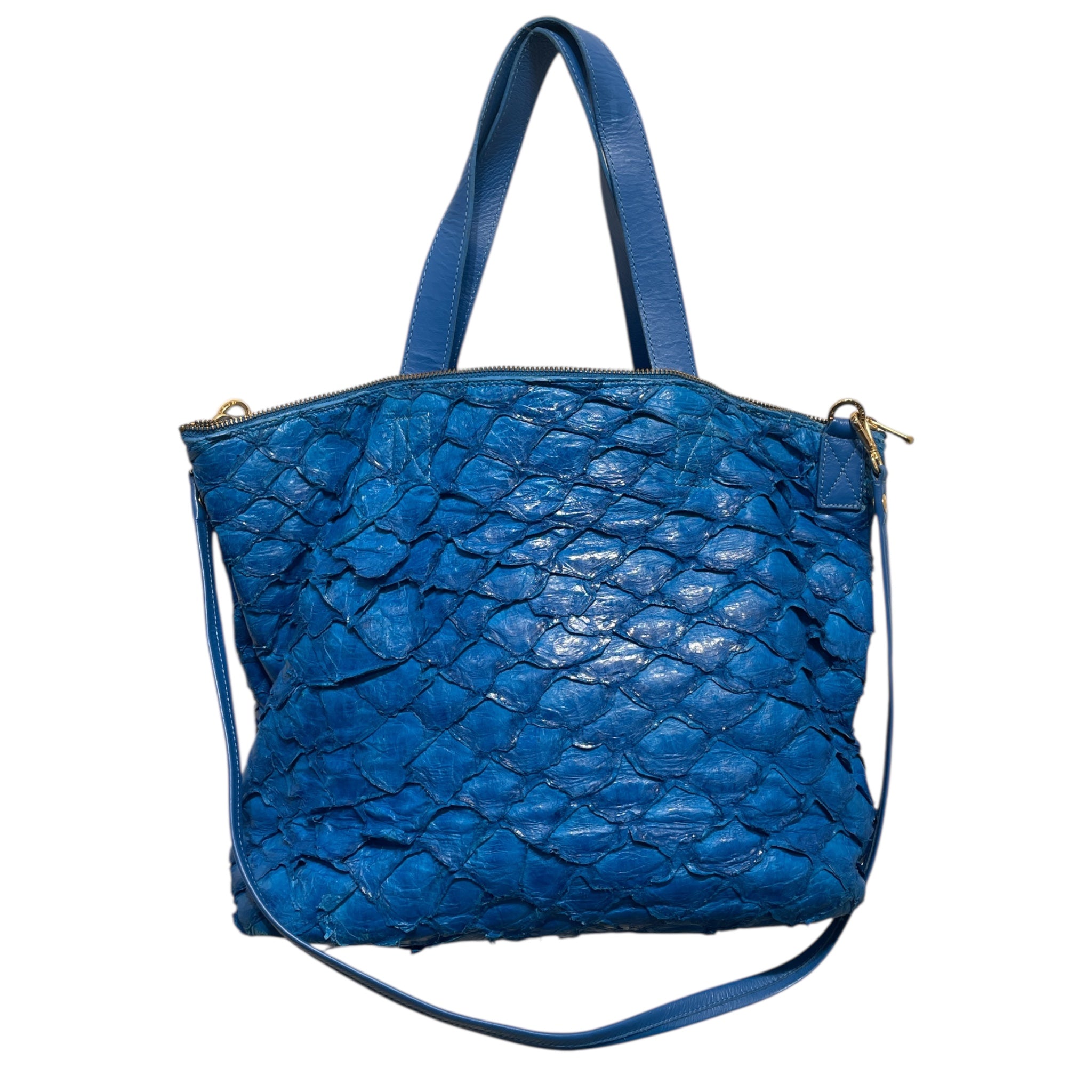 OSKLEN/Hand Bag/Animal Pattern/Leather/BLU/SCALES/REF #28878/GOLD HW view 1