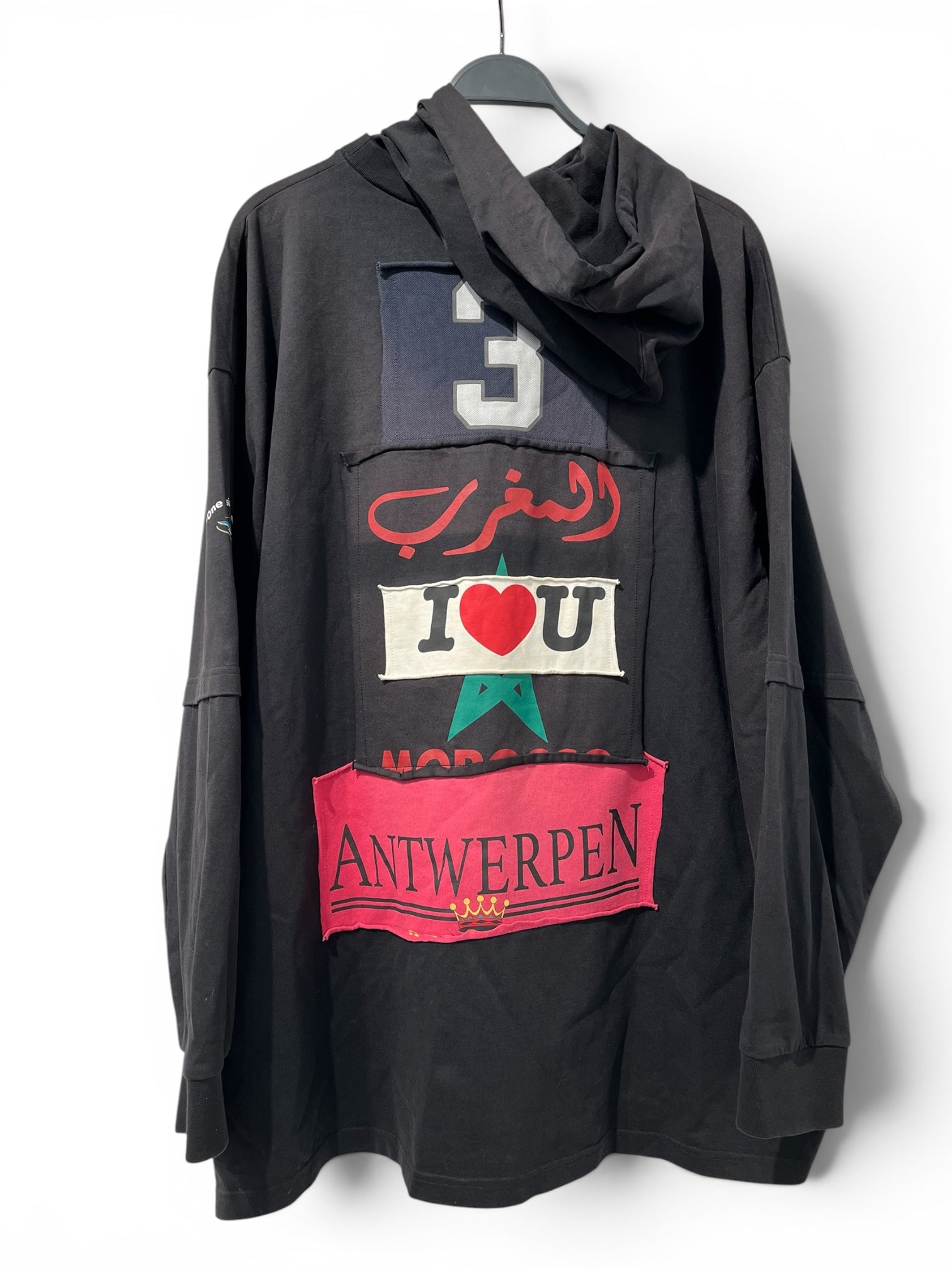 VETEMENTS/Hoodie/L/Graphic/Cotton/BLK/THE BULLDOG SPIRIT CUT&SEW view 2