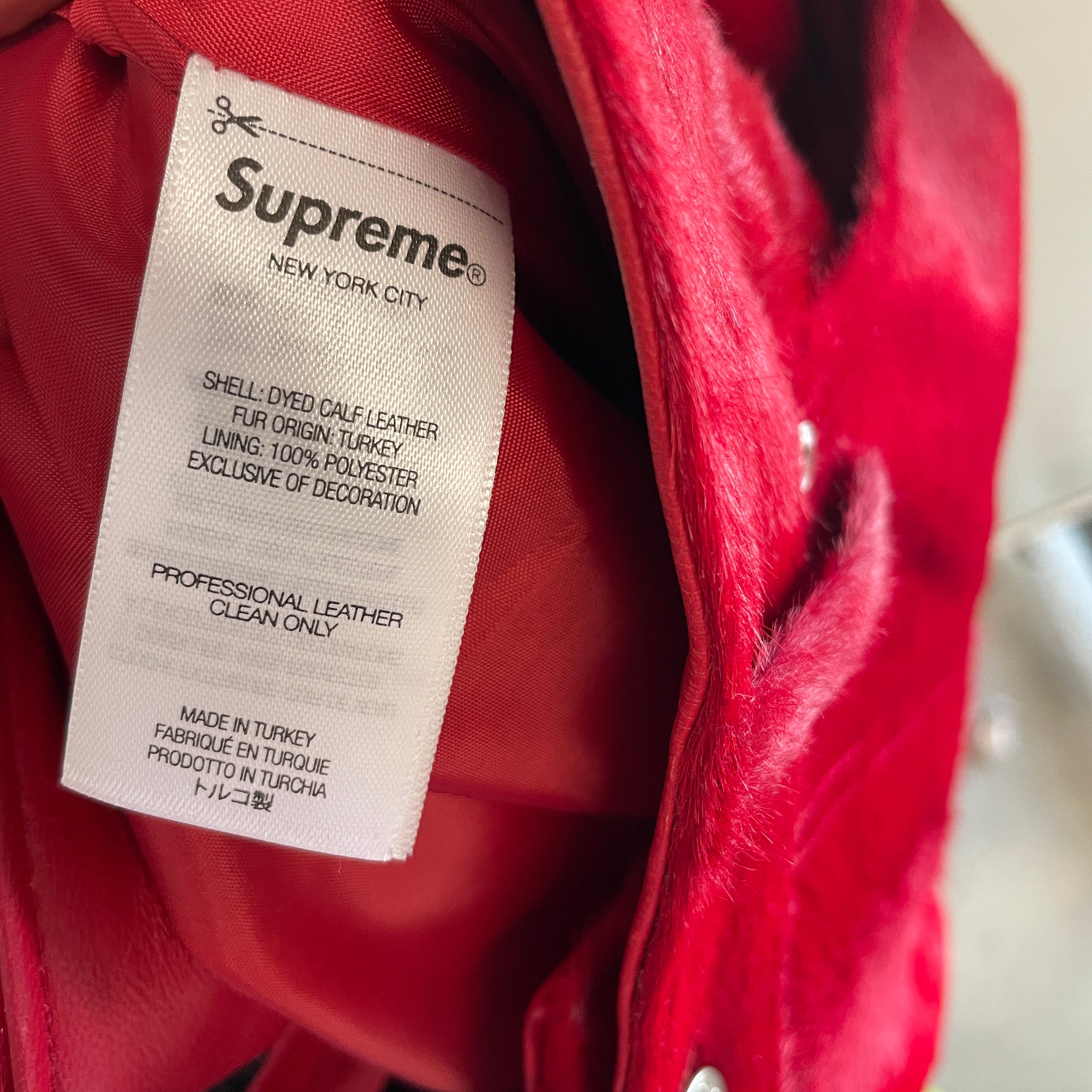 Supreme/Pants/34/Fur/RED/SCRIPT LEFT THIGH LOGO view 4