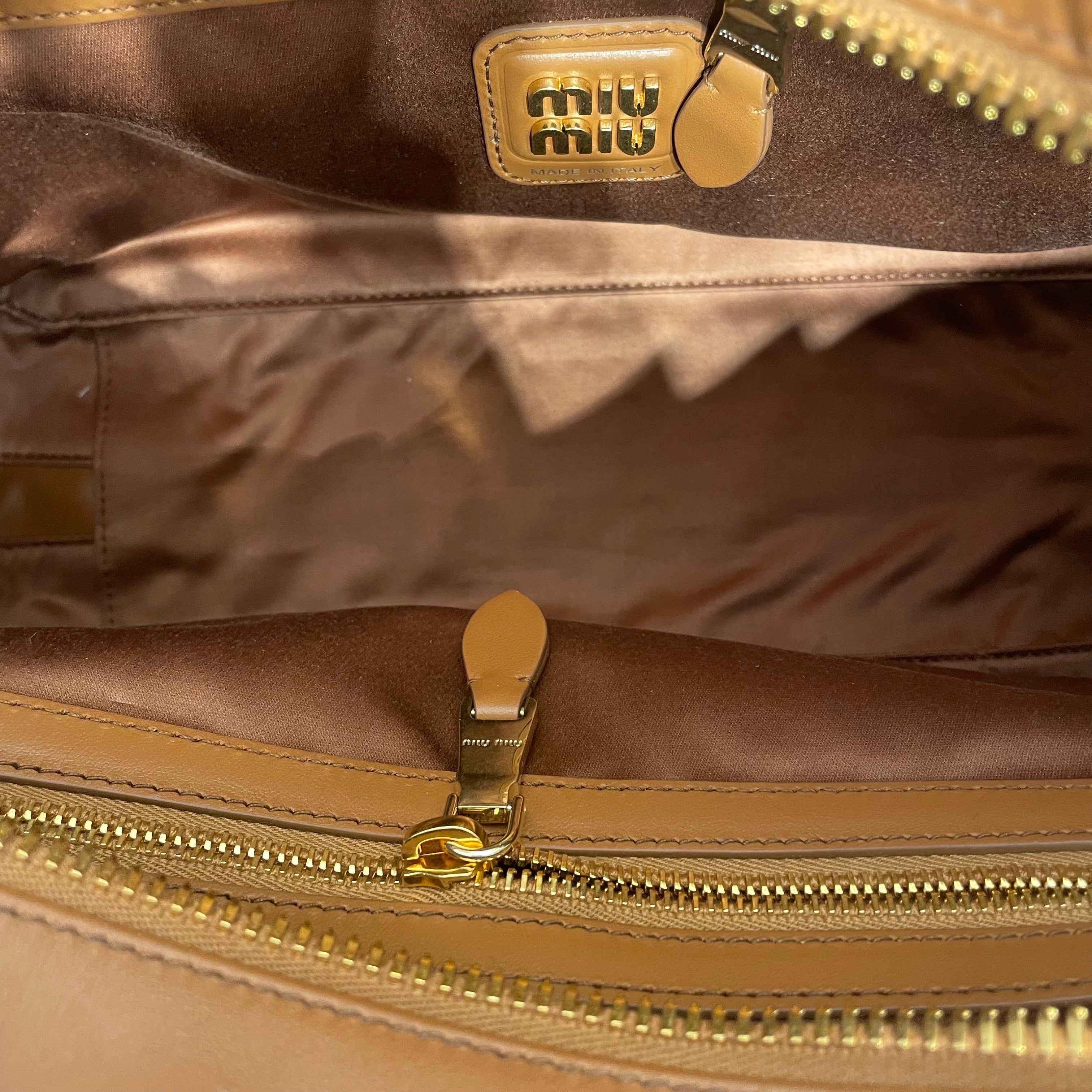 MIU MIU/Bag/Leather/BRW/Large Beau Tote view 6