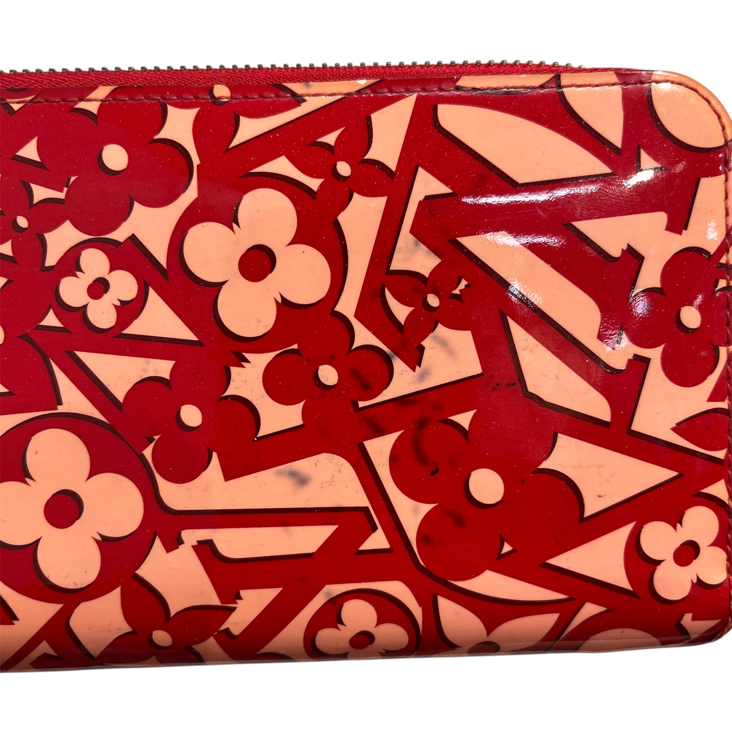 LOUIS VUITTON/Long Wallet/Monogram/Leather/RED/POMME DAMOUR PATENT DESIGN view 4