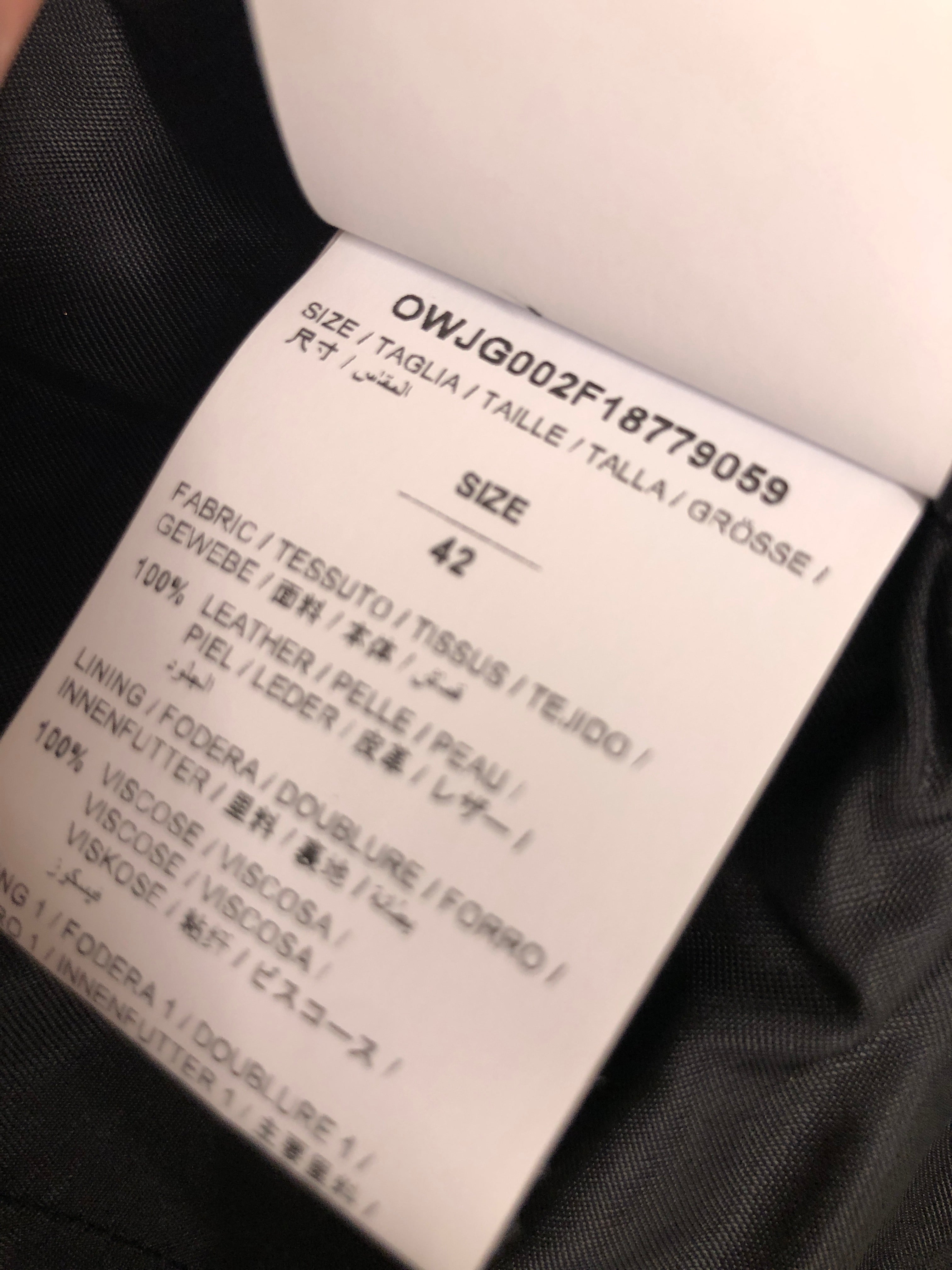 OFF-WHITE/Leather Jkt/M/Leather/BLK/Off-White O Ring Zippers view 6