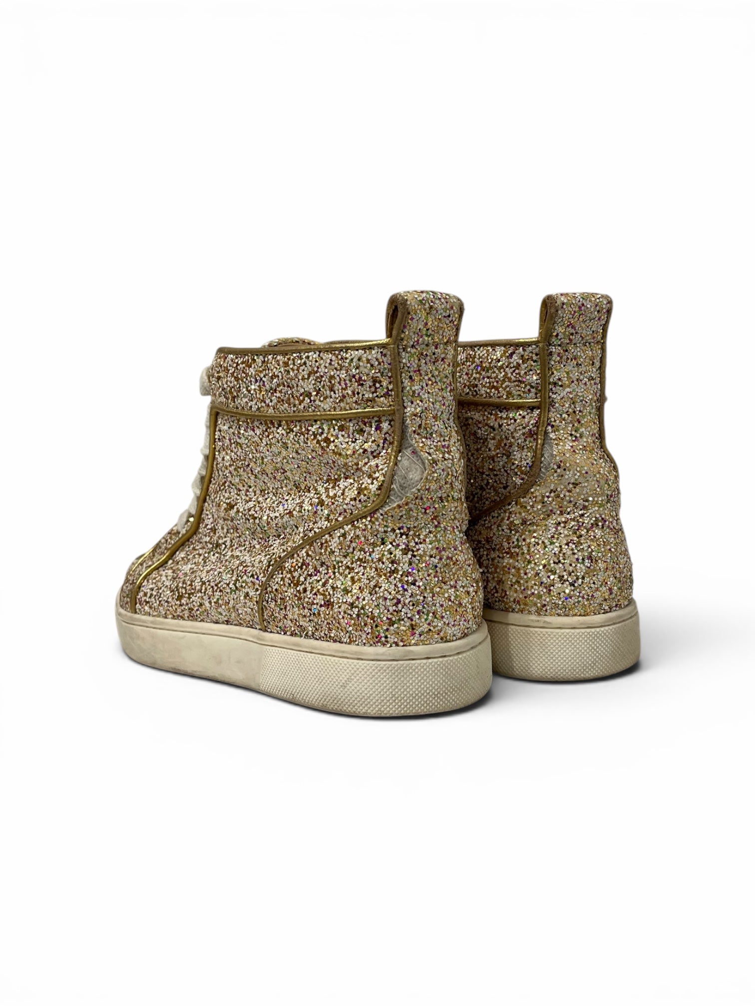 Christian Louboutin/Hi-Sneakers/EU 38/All Over Print/Leather/WHT/RAINBOW GILTTER ALL OVER view 2