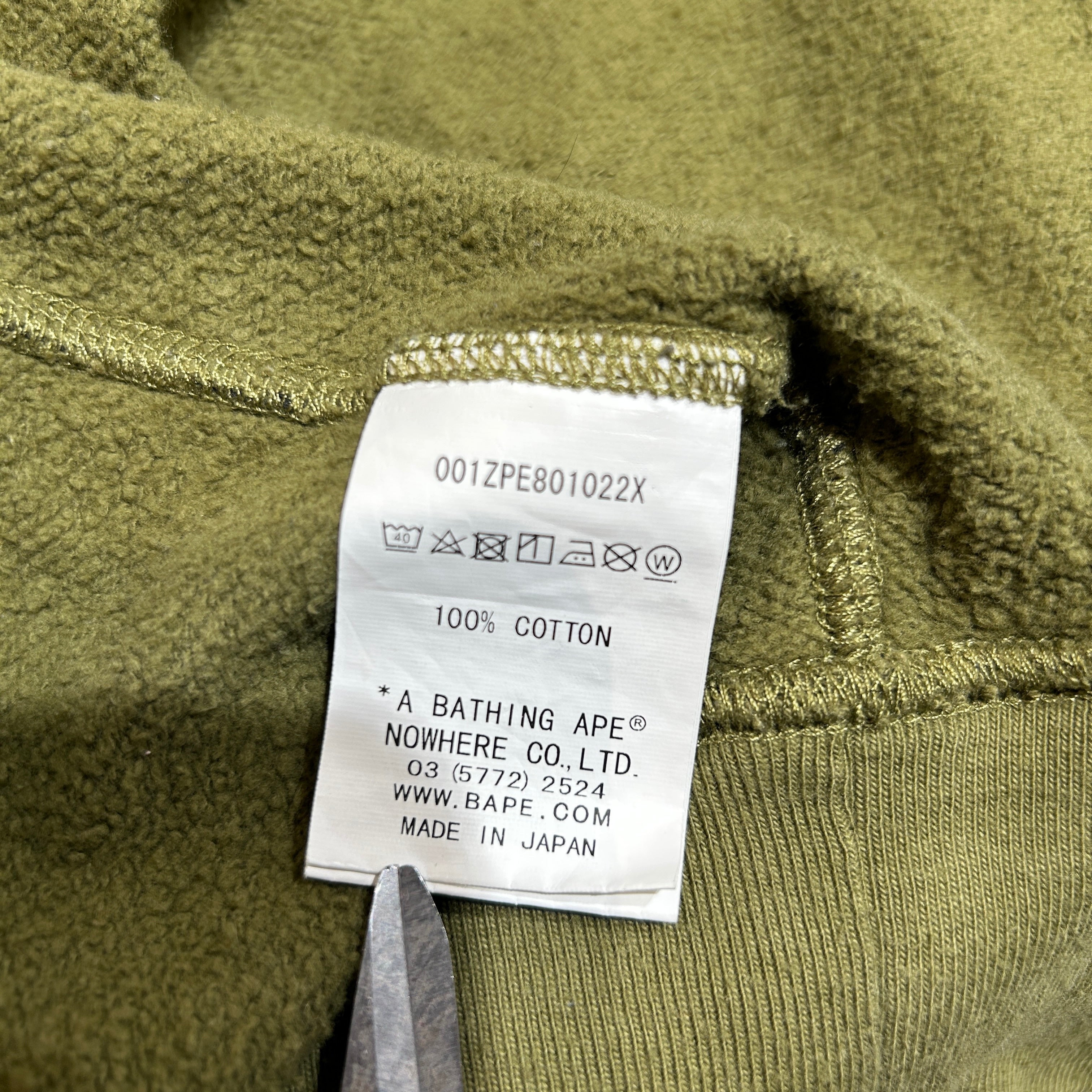 A BATHING APE/Zip Up Hoodie/L/Camouflage/Cotton/GRN/Camo Shark Hoodie view 4