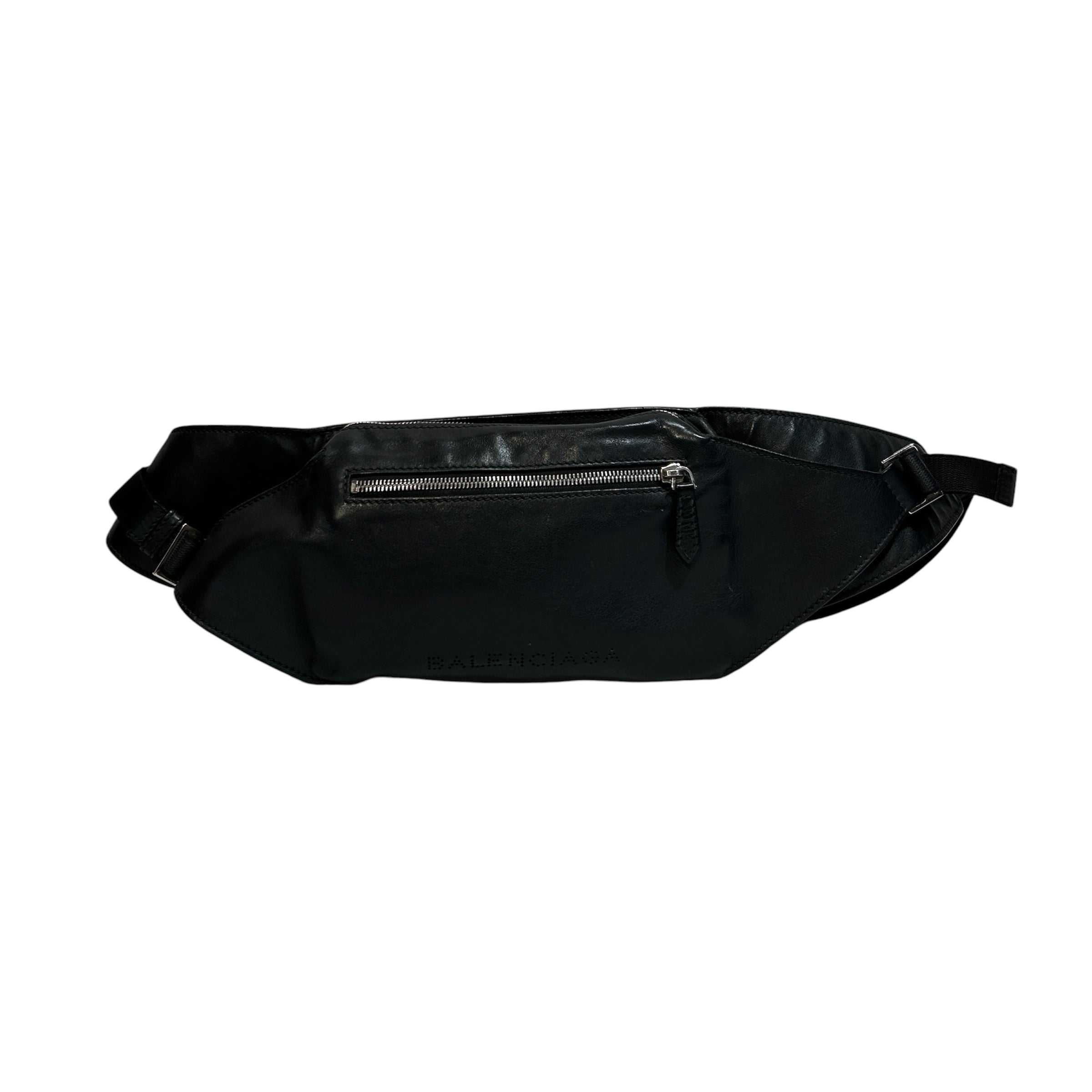 BALENCIAGA/Fanny Pack/Leather/BLK/PERFORATED BELT BAG view 1