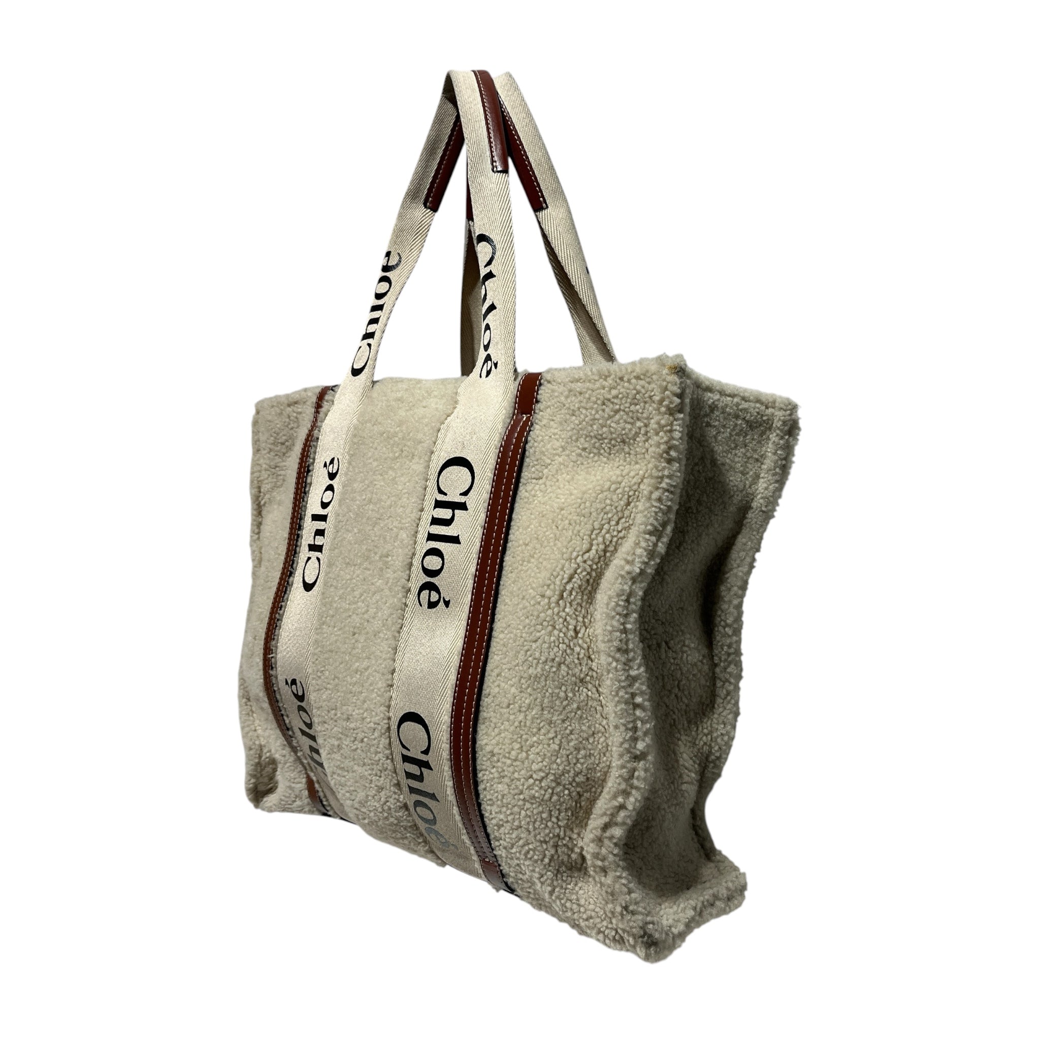 Chloe/Tote Bag/Wool/CRM/woody view 2
