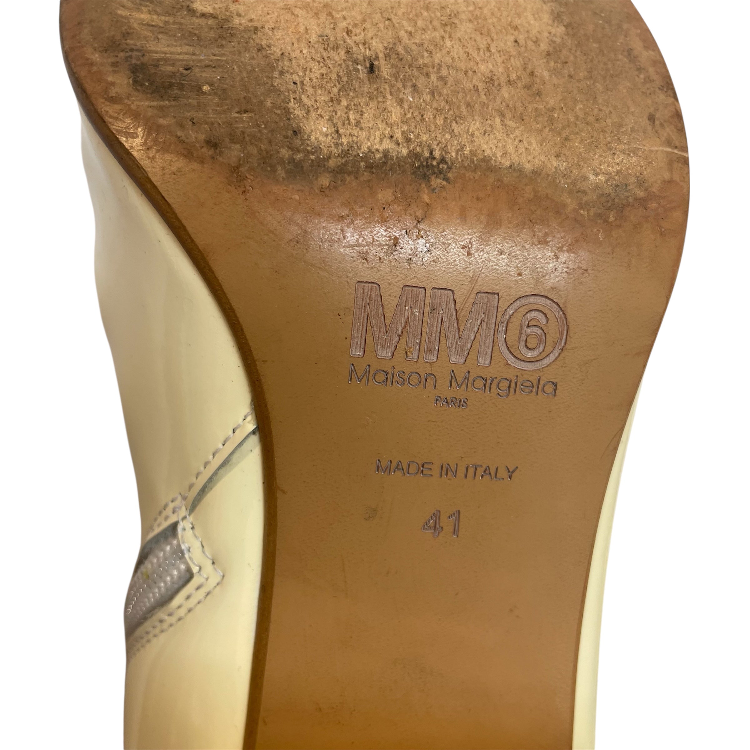 MM6/Heels/EU 41/WHT/MM6 LEATHR CRM HEEL view 4