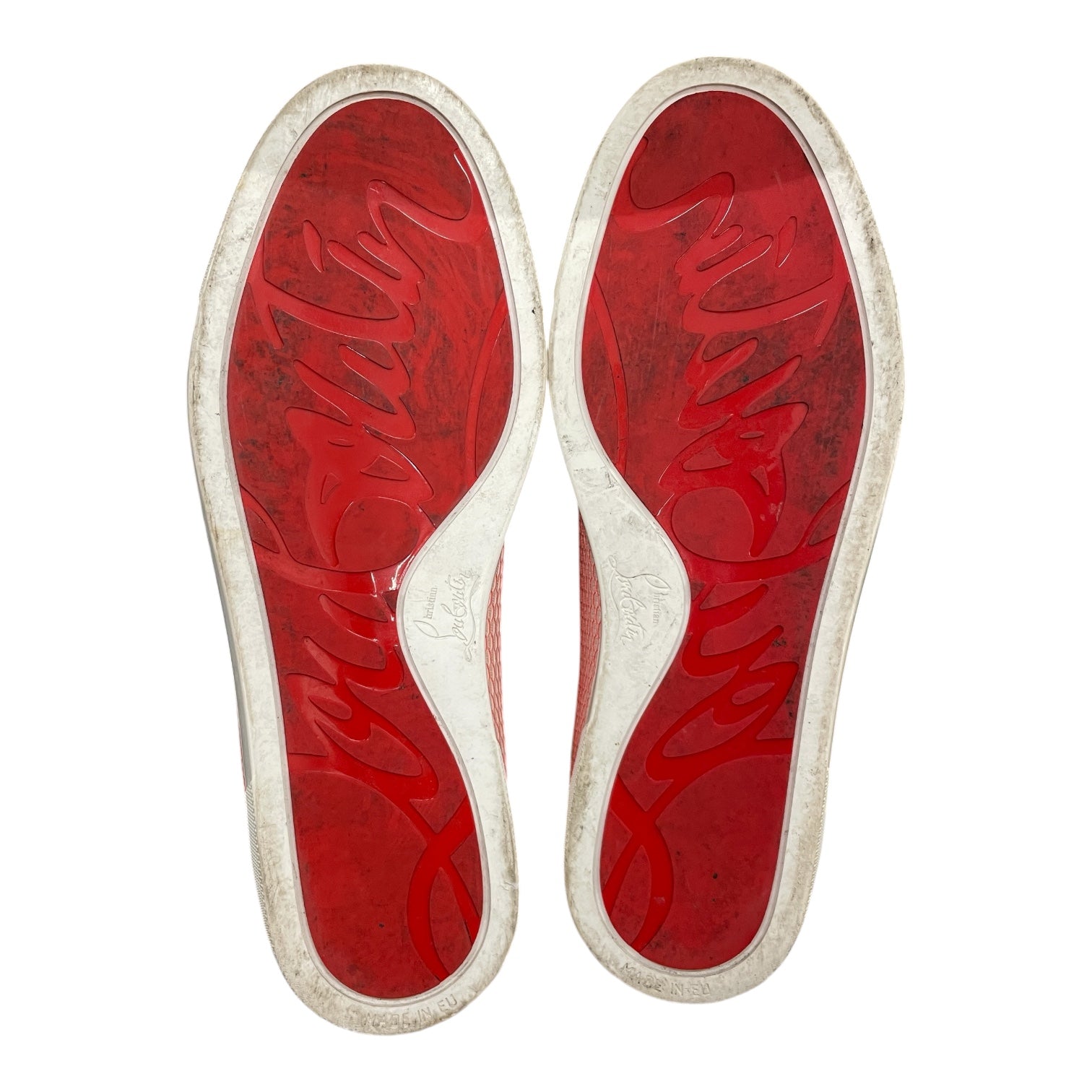 Christian Louboutin/Low-Sneakers/EU 38.5/All Over Print/Leather/WHT/PINK FISHNET view 3