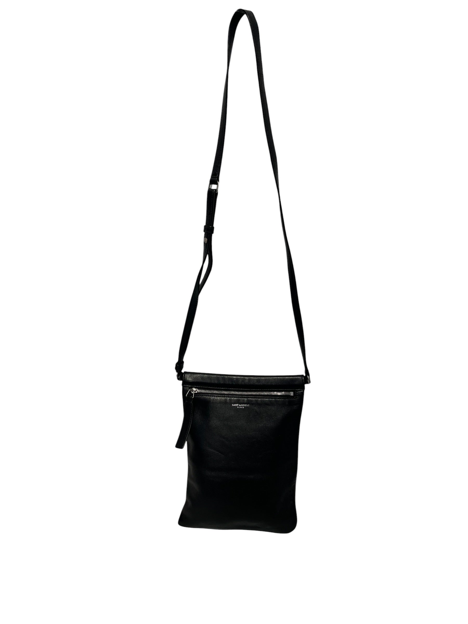 SAINT LAURENT/Pouch/Stripe/Leather/BLK/Calfskin pouch view 1