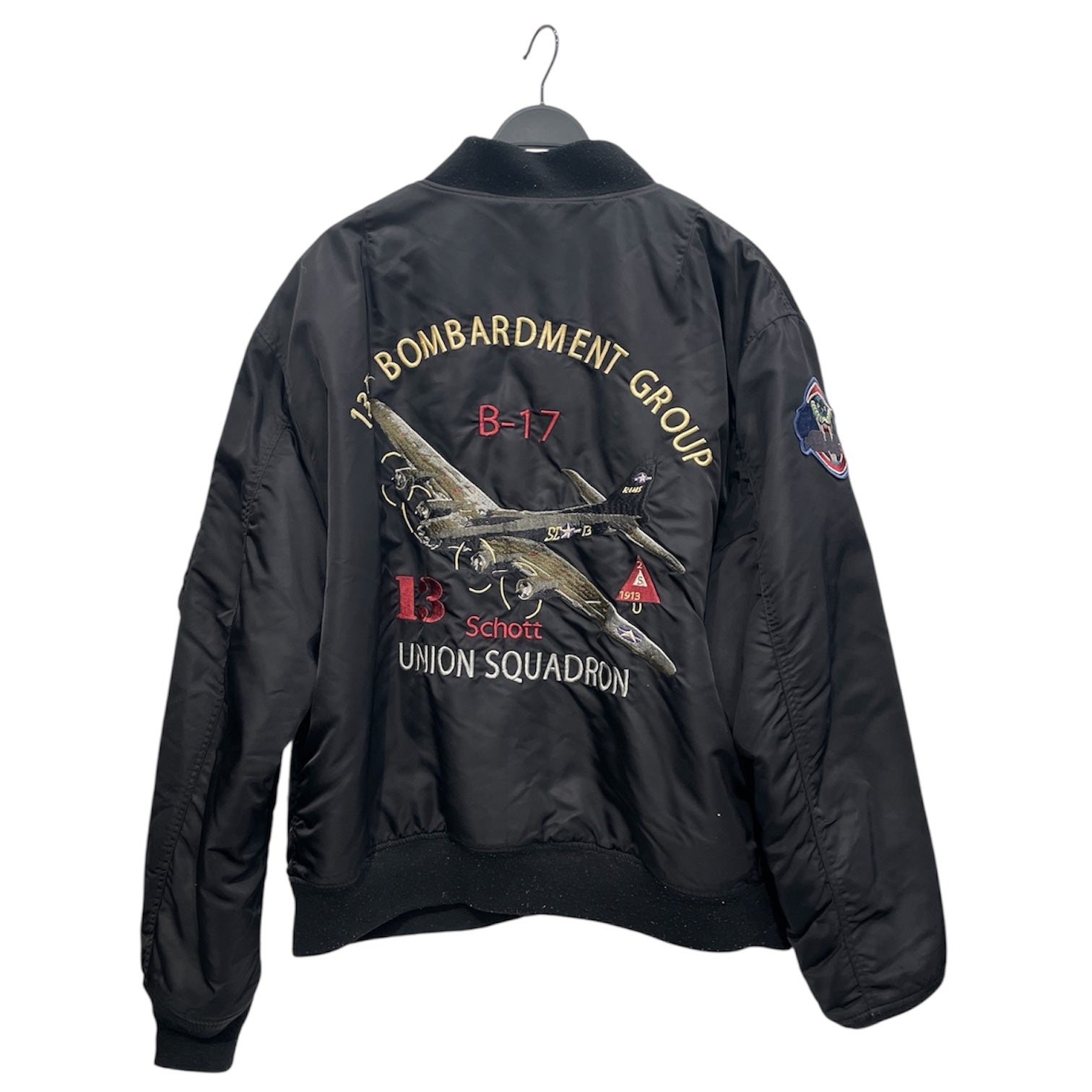 Schott/Flight Jkt/XXXL/Nylon/BLK/13TH BOMBARDMENT GROUP BACK view 2