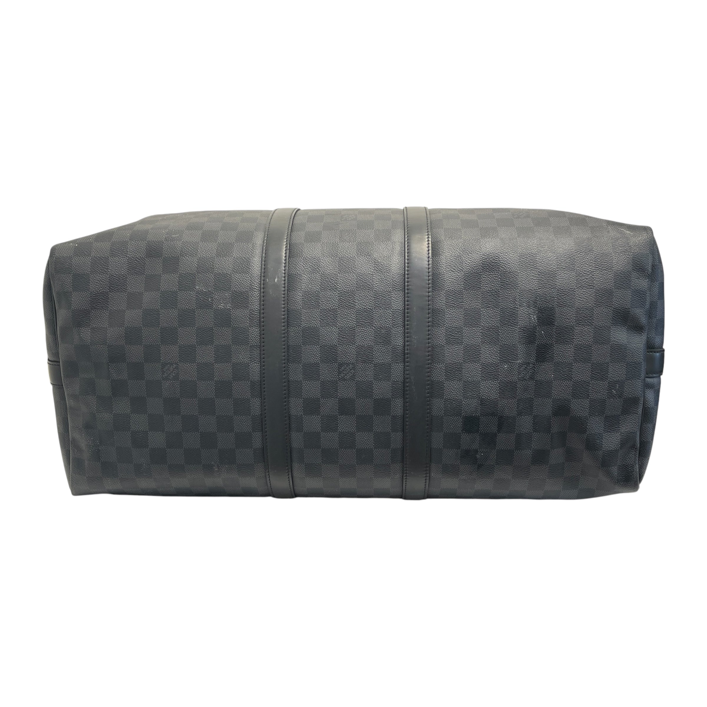 LOUIS VUITTON/Bag/Monogram/Leather/BLK/Keepall 55 Graphite view 3