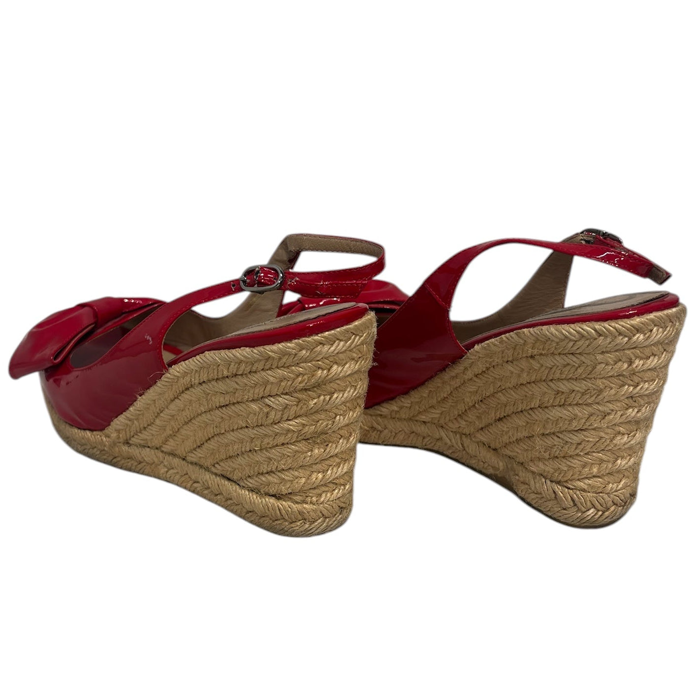 VALENTINO GARAVANI/Espadrilles/EU 40/Leather/RED/BOW TOE EXPOSED WEDGE view 2