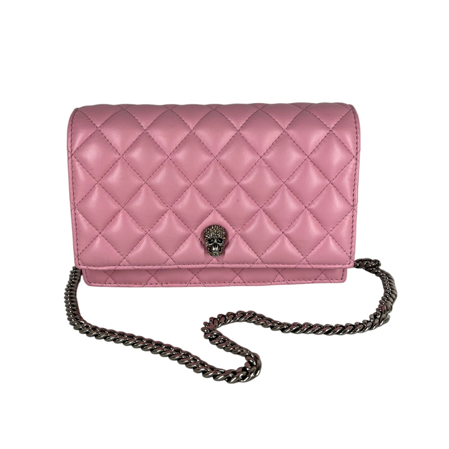 Alexander McQueen/Cross Body Bag/Leather/PNK/QUILTED SKULL BAG view 1
