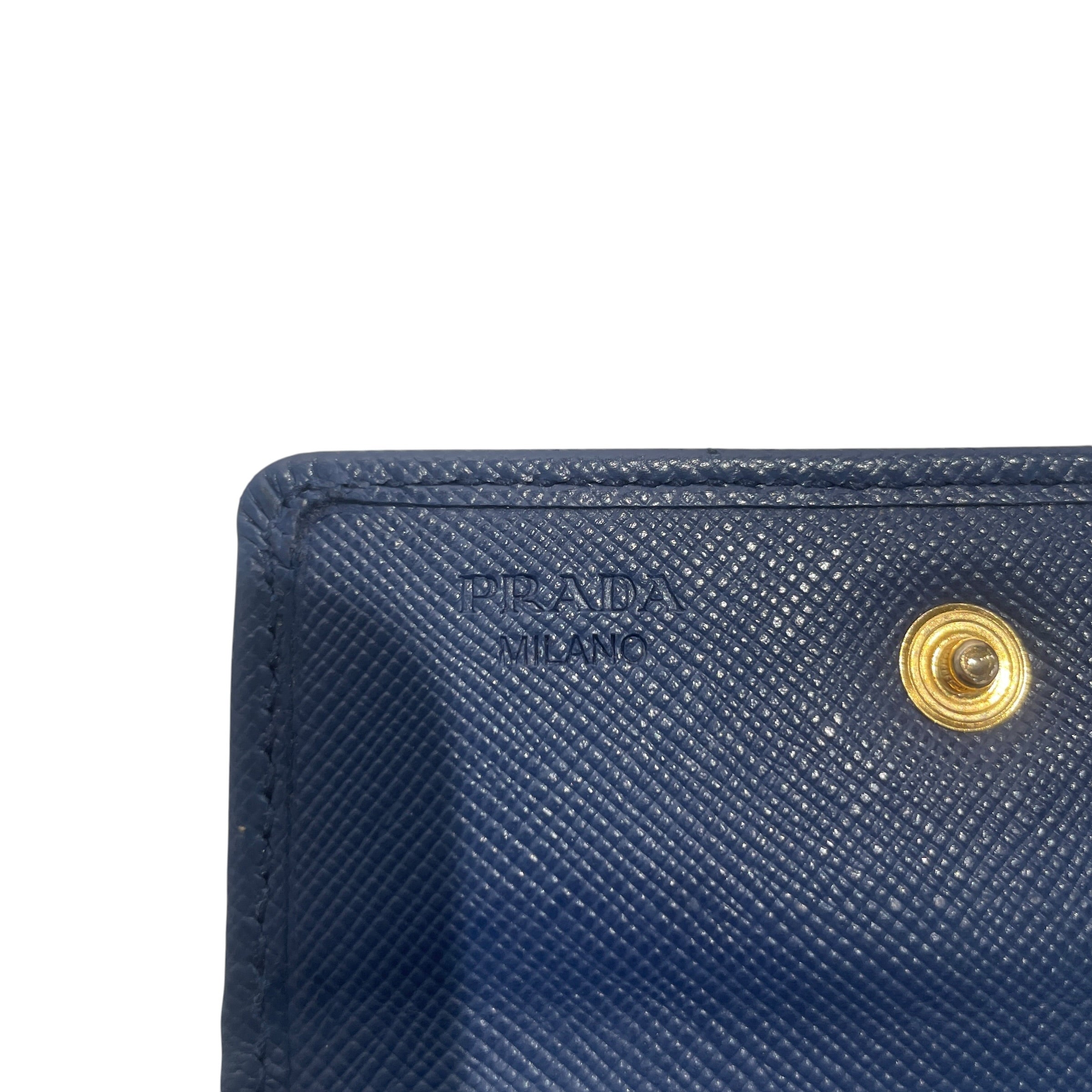 PRADA/Bifold Wallet/Leather/NVY/SAFFIANO view 3