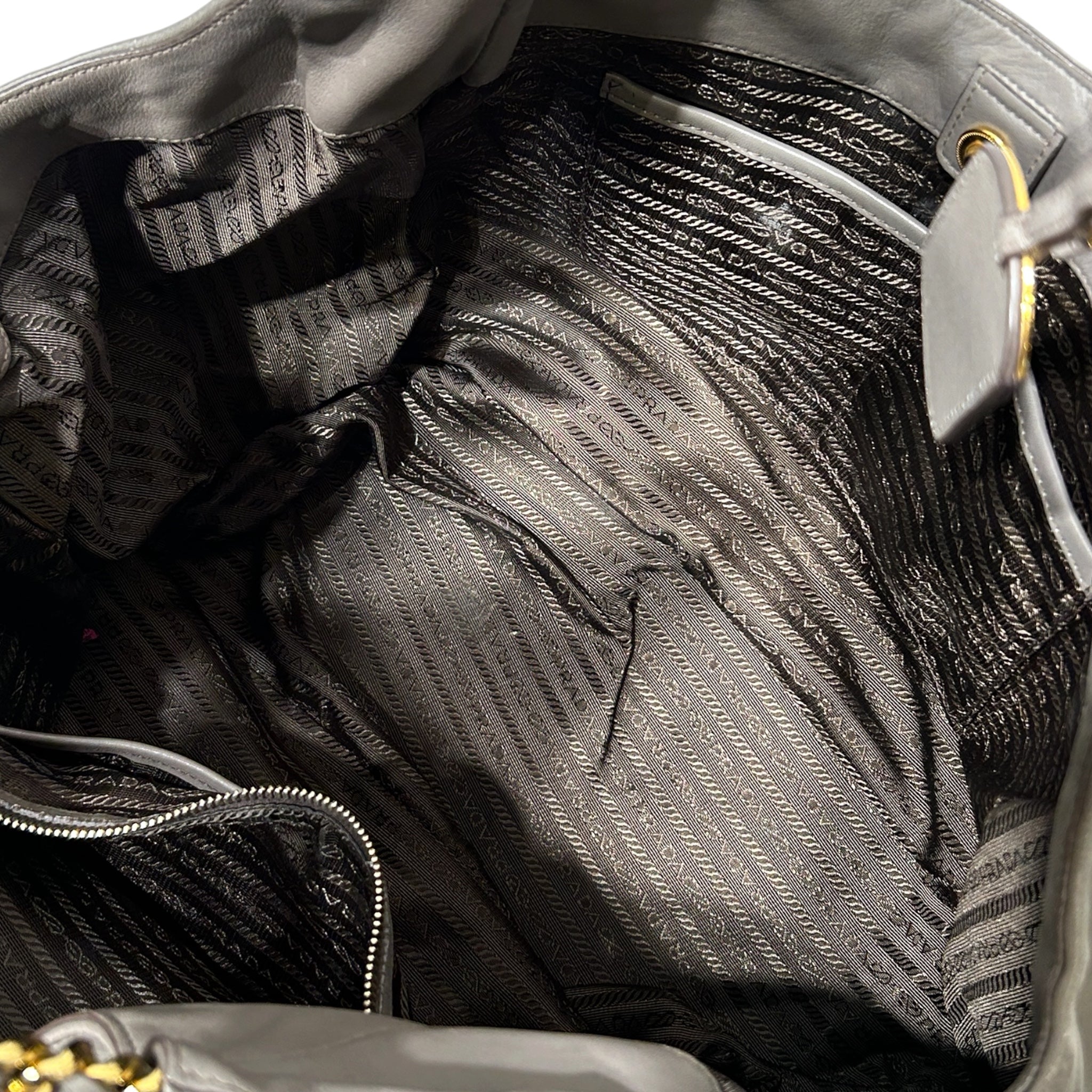 PRADA/Bag/Leather/GRY/HOBO BAG GOLD CHAIN view 6
