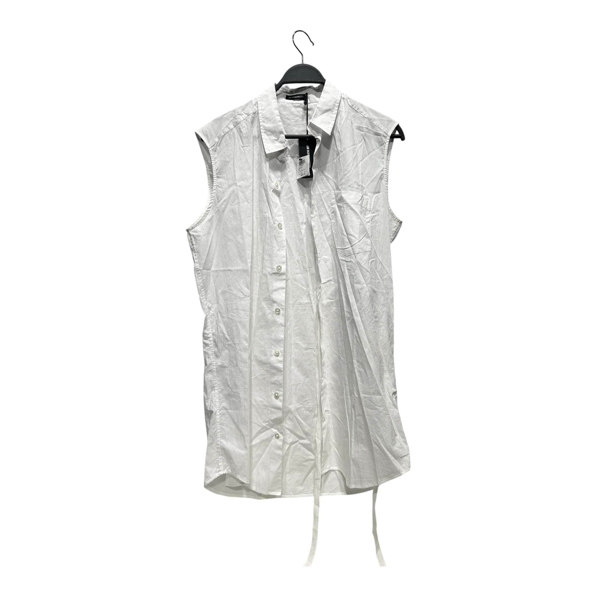 ANN DEMEULEMEESTER/SS Shirt/40/Cotton/WHT/TANK BUTTON UP LONG TOP view 1