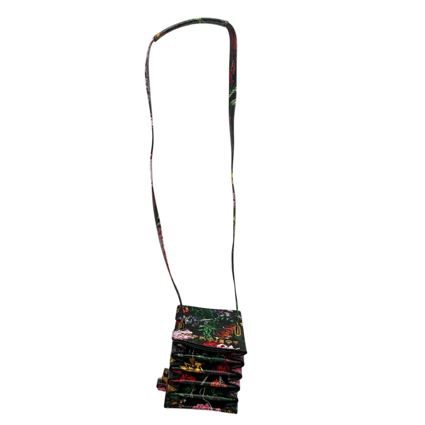 Y/PROJECT/Cross Body Bag/Floral Pattern/Leather/BLK/ACCORDIAN BAG view 1