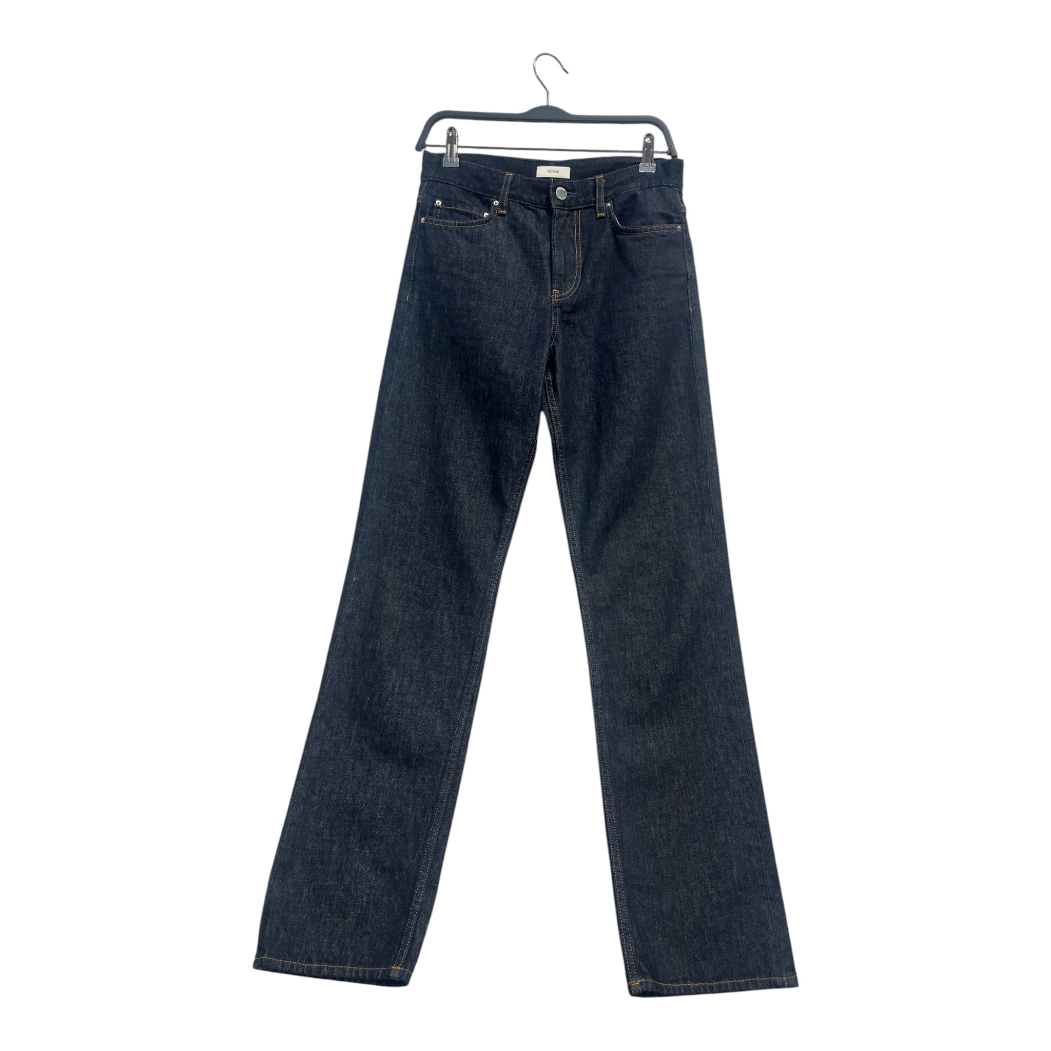 TOTEME/Straight Pants/24/Cotton/NVY/24/32-RAW DENIM WASH view 1