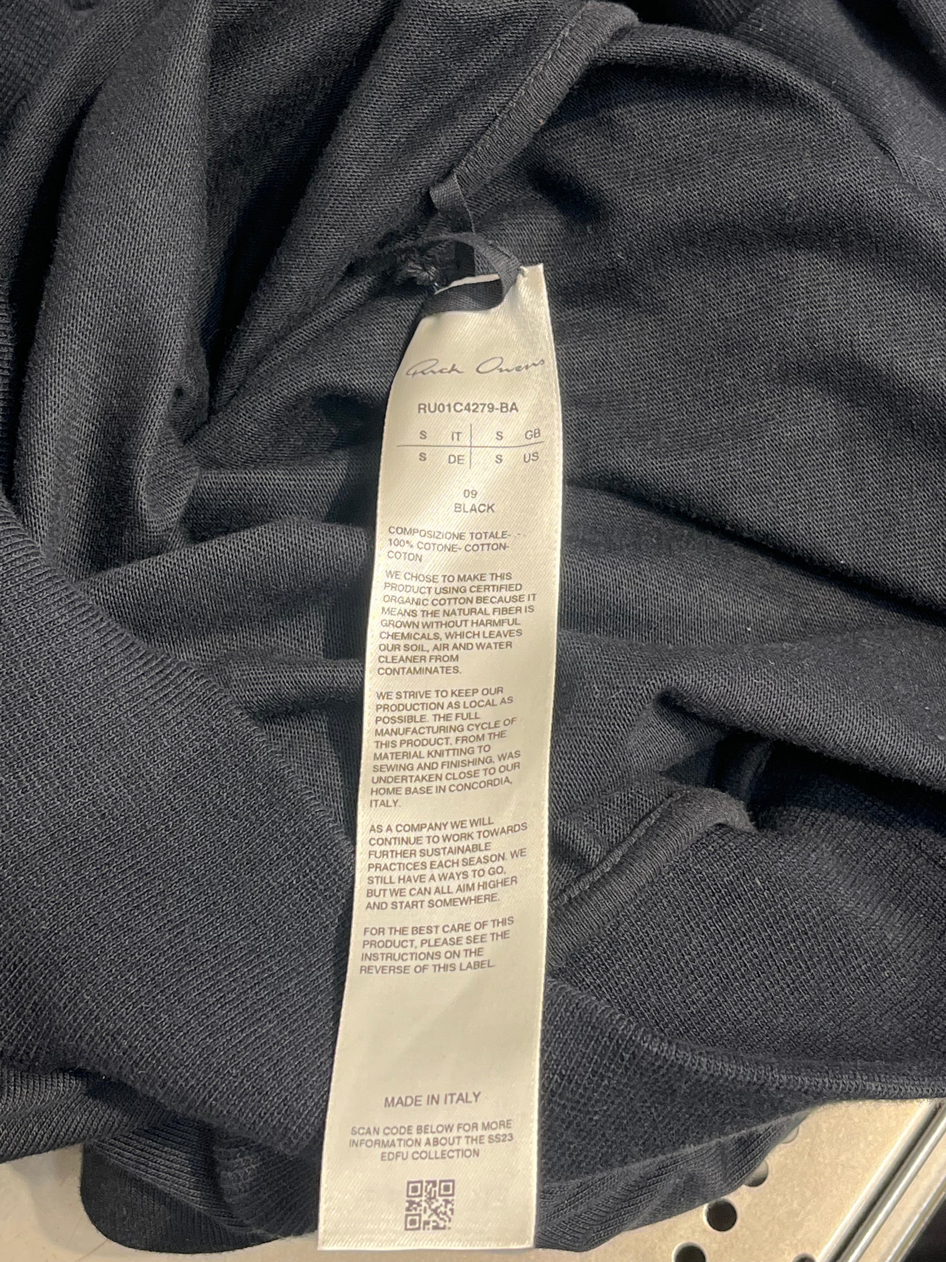 Rick Owens/Sweatshirt/S/Cotton/BLK/CUT ELBOWS view 3
