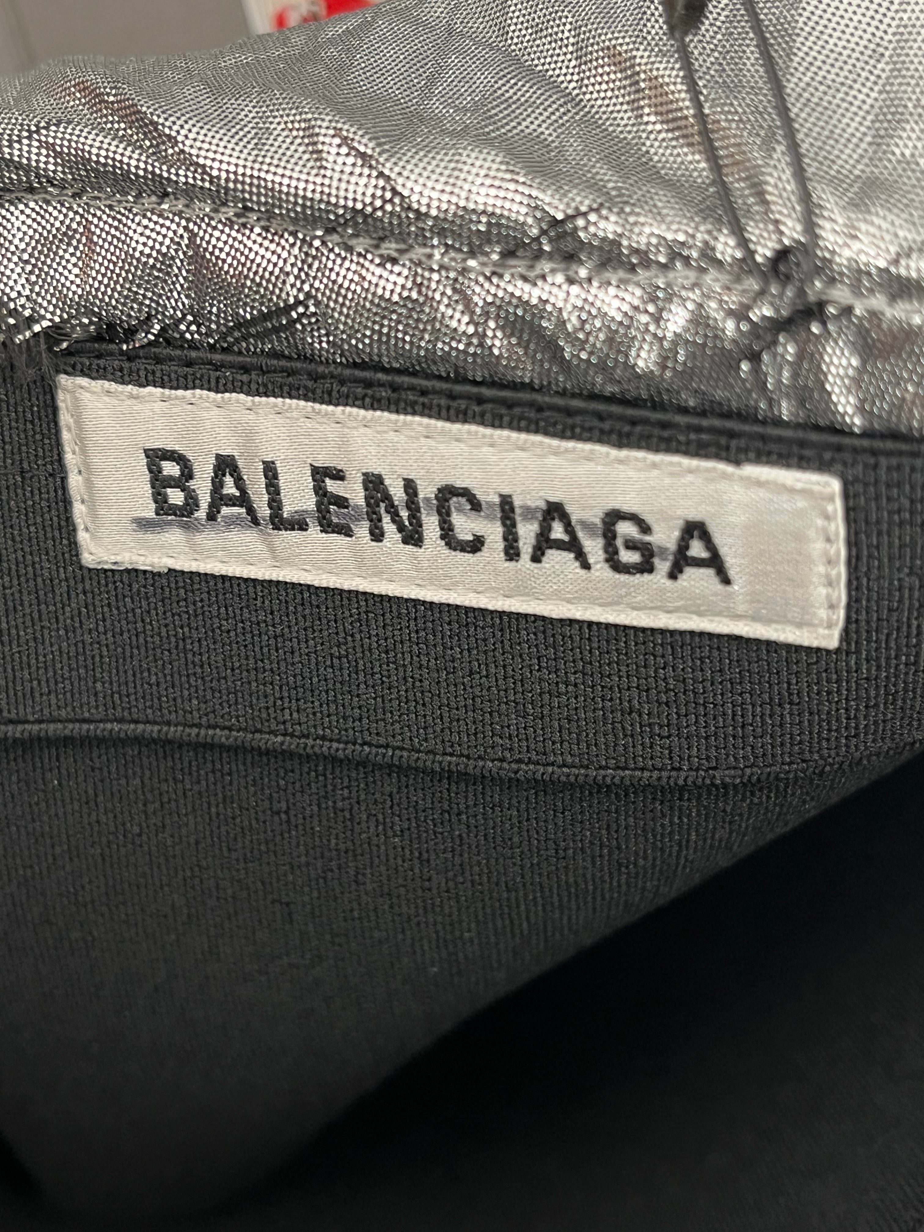 BALENCIAGA/Skirt/38/Polyester/SLV/PLEATED SILVER SKIRT BNWT view 3