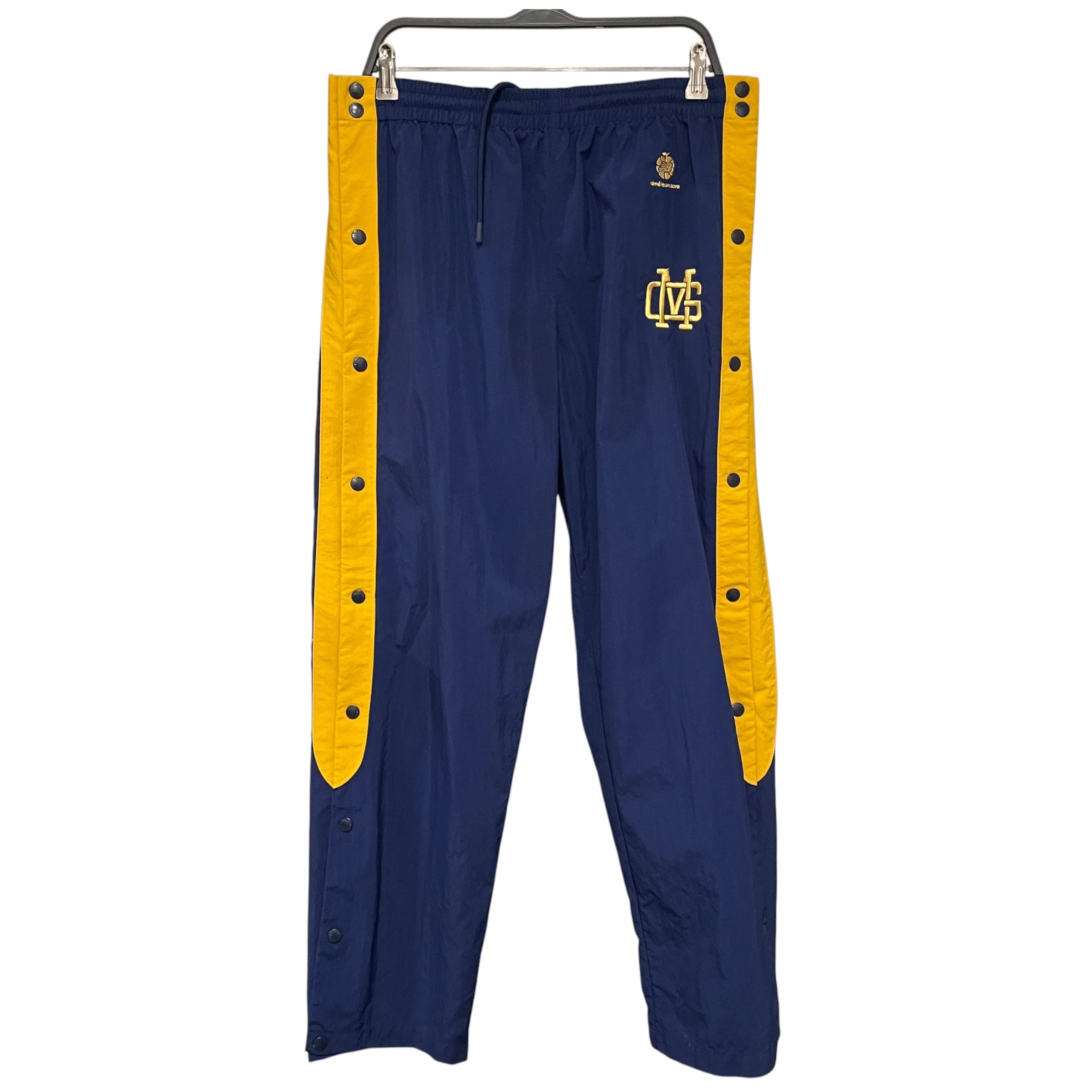 AIME LEON DORE/AIME LEON DORE/NEW BALANCE/Pants/XL/Nylon/NVY/yellow side stripe. detachable view 1