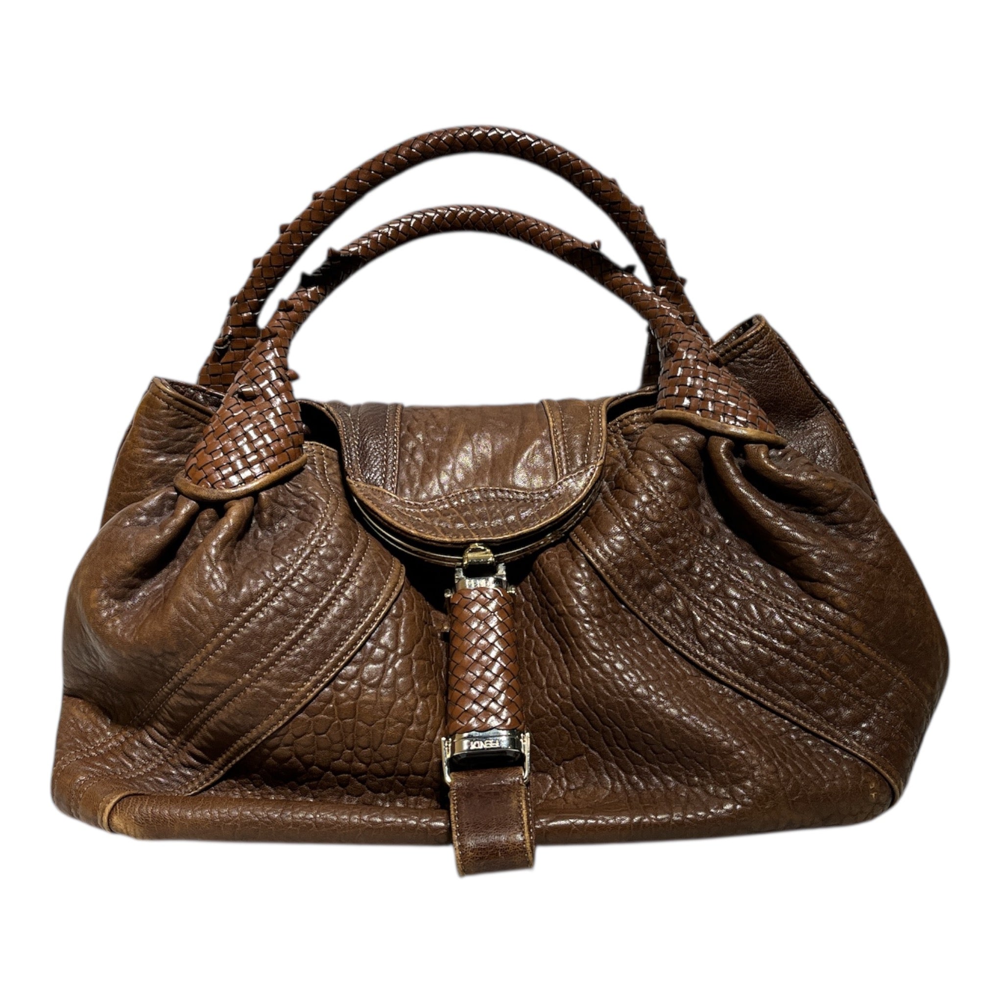 FENDI/Hand Bag/Leather/BRW/WOVEN SPY view 1