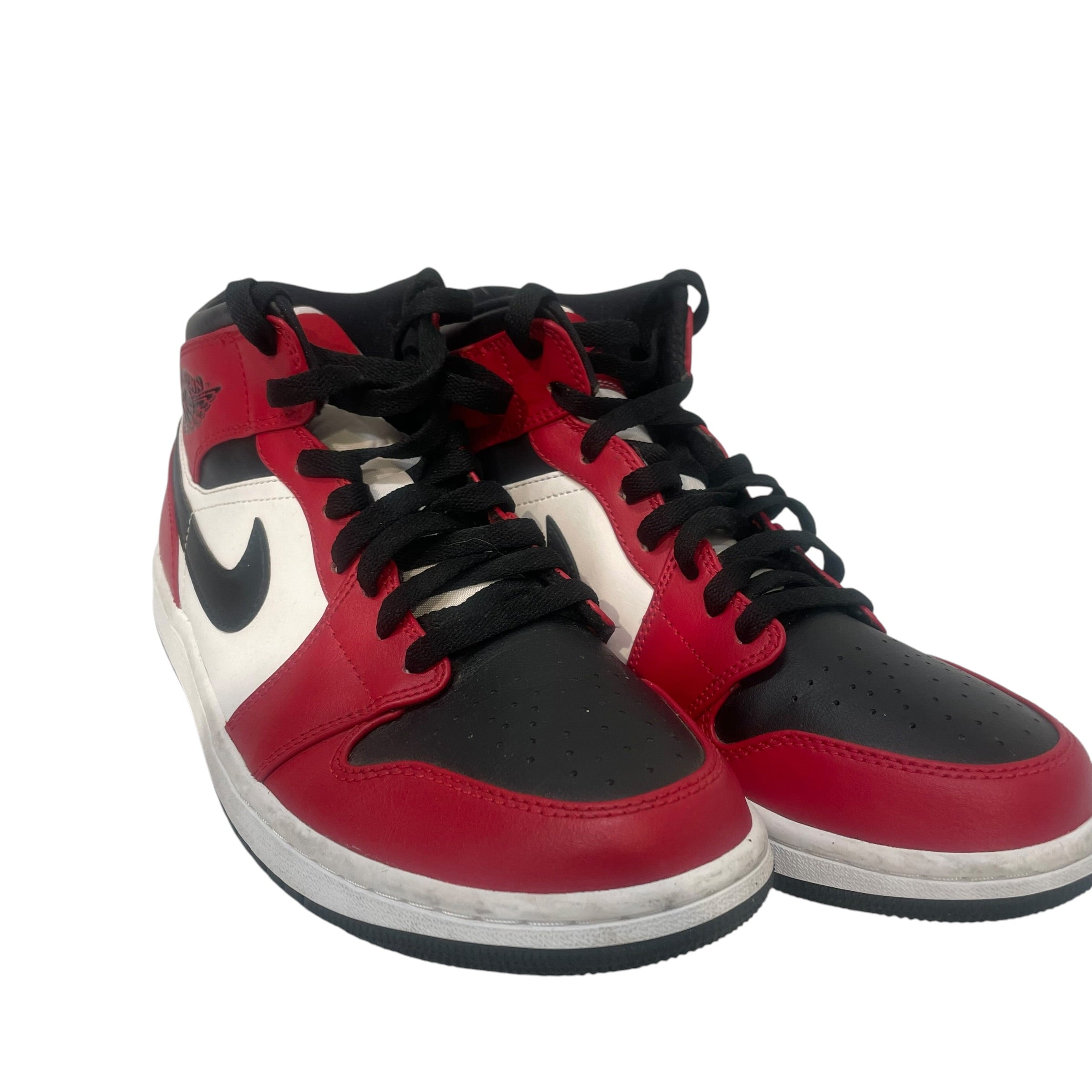 NIKE/AIR JORDAN 1 MID/Hi-Sneakers/US 8.5/Border/Leather/RED/554724-069 view 1